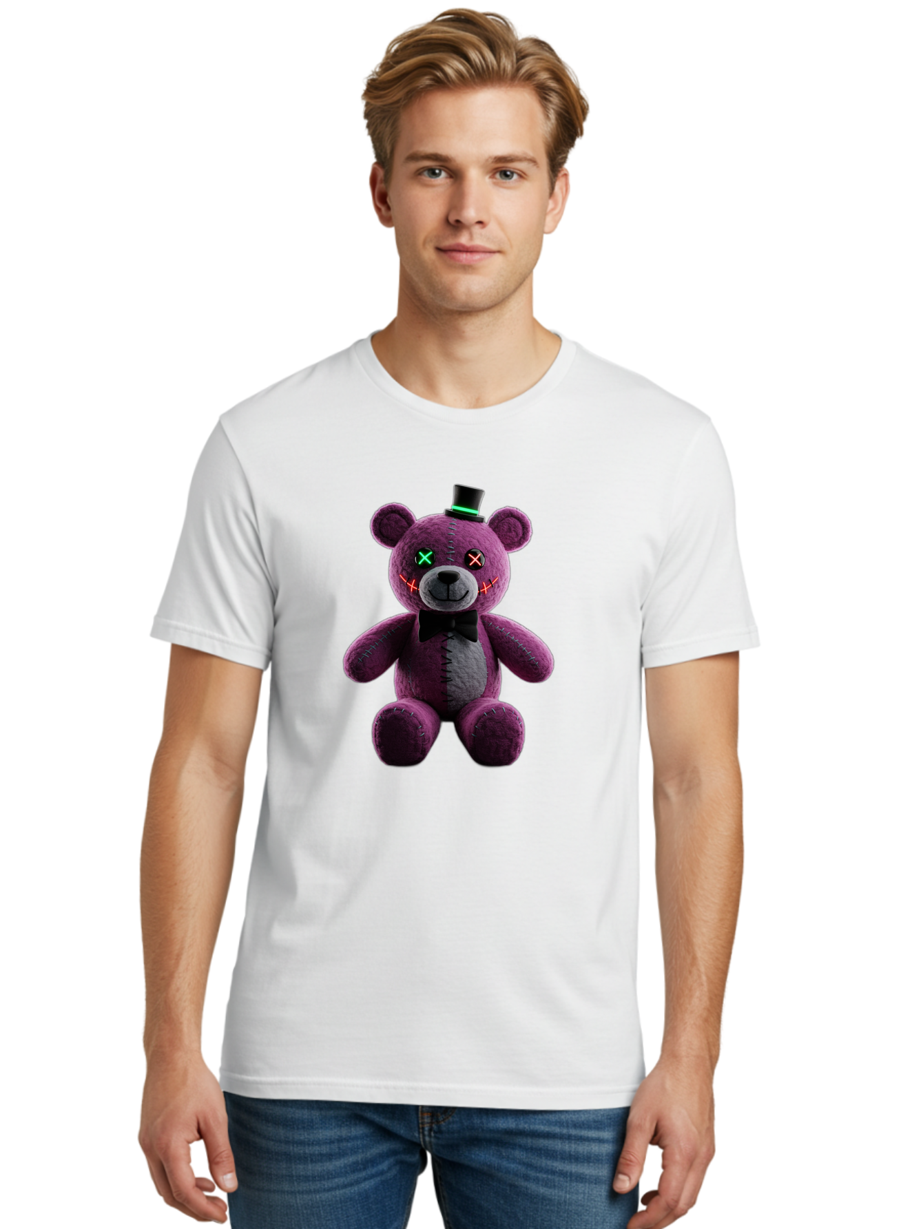 Five-Nights-At-Freddy-S-Teddy-Bear Men'S Graphic Tee, 100% Cotton, Comfortable Casual Summer Wear, Machine Washable, Vintage Camera, Old Camera, Antique Camera, Black Camera, Classic Photography, Photography Equipment, Nostalgic Device, Baf813