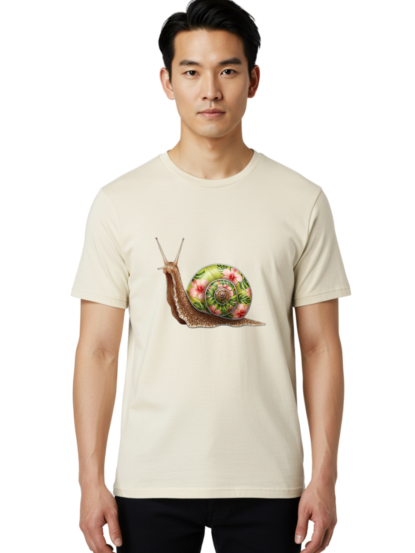 Floral-Snail Men'S Graphic Tee, 100% Cotton, Comfortable Casual Summer Wear, Machine Washable, Vintage Camera, Old Camera, Antique Camera, Black Camera, Classic Photography, Photography Equipment, Nostalgic Device, Film Camera, Camera Art Baf817