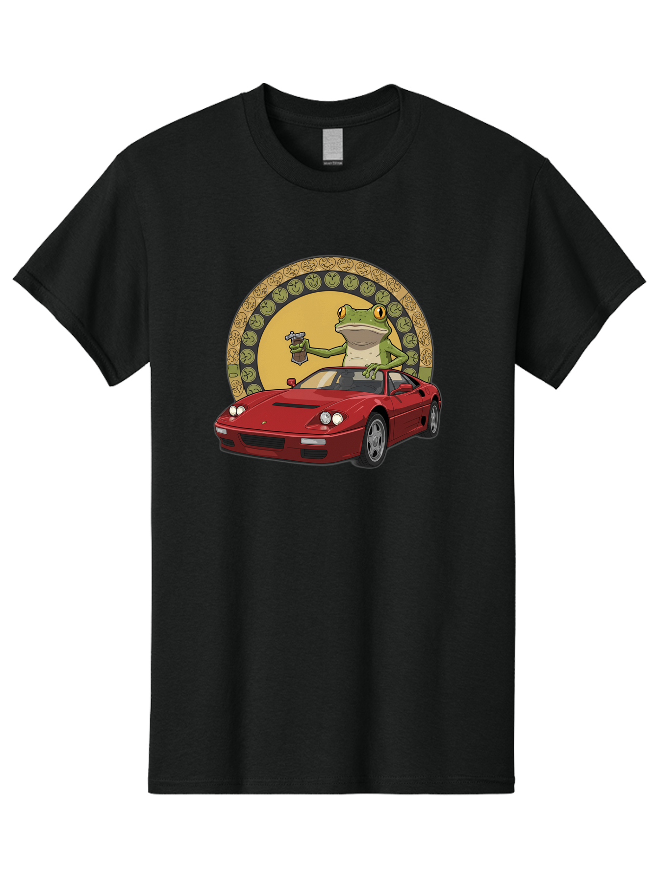 Frog-Driving-Ferrari-1 Men'S Graphic Tee, 100% Cotton, Comfortable Casual Summer Wear, Machine Washable, Vintage Camera, Old Camera, Antique Camera, Black Camera, Classic Photography, Photography Equipment, Nostalgic Device, Film Camera, Baf820
