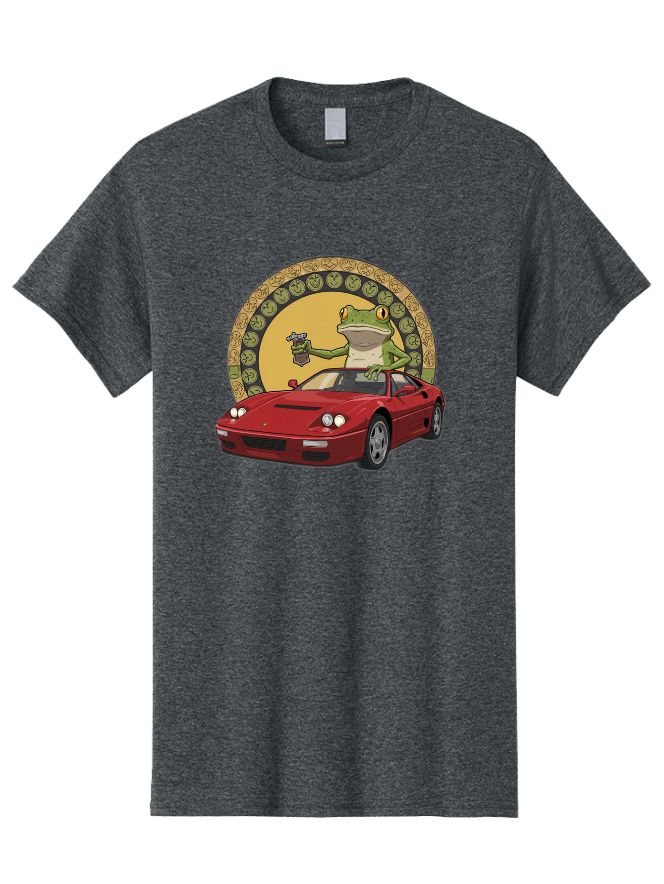 Frog-Driving-Ferrari-1 Men'S Graphic Tee, 100% Cotton, Comfortable Casual Summer Wear, Machine Washable, Vintage Camera, Old Camera, Antique Camera, Black Camera, Classic Photography, Photography Equipment, Nostalgic Device, Film Camera, Baf820