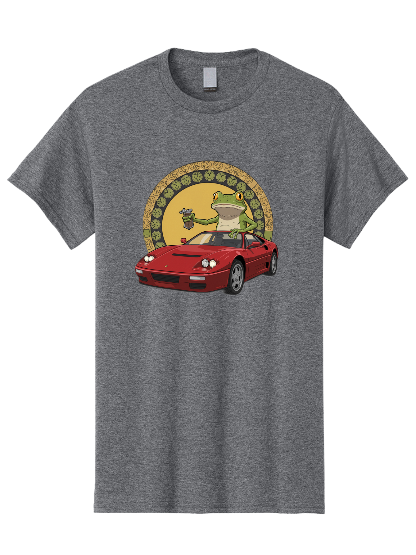 Frog-Driving-Ferrari-1 Men'S Graphic Tee, 100% Cotton, Comfortable Casual Summer Wear, Machine Washable, Vintage Camera, Old Camera, Antique Camera, Black Camera, Classic Photography, Photography Equipment, Nostalgic Device, Film Camera, Baf820
