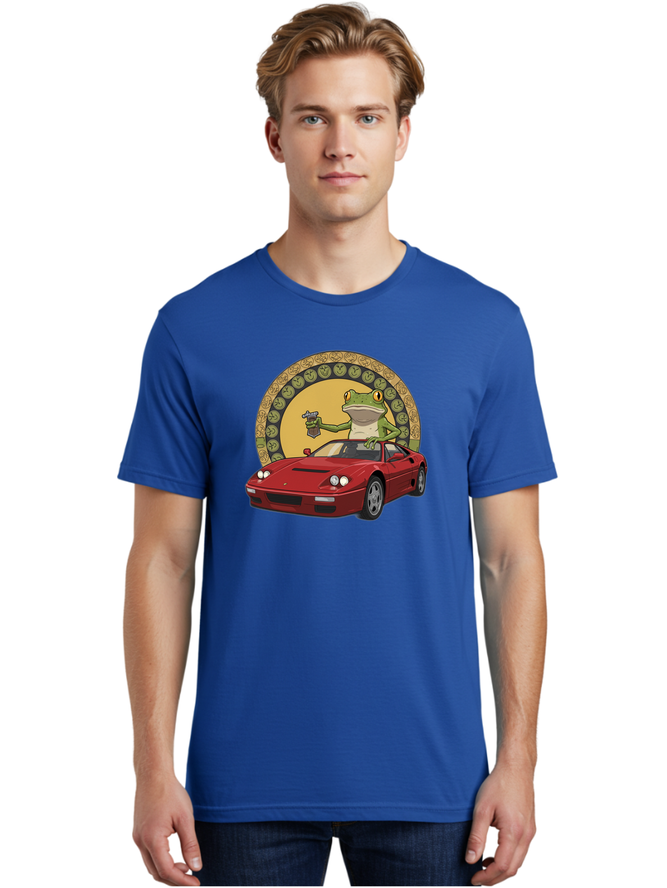 Frog-Driving-Ferrari-1 Men'S Graphic Tee, 100% Cotton, Comfortable Casual Summer Wear, Machine Washable, Vintage Camera, Old Camera, Antique Camera, Black Camera, Classic Photography, Photography Equipment, Nostalgic Device, Film Camera, Baf820