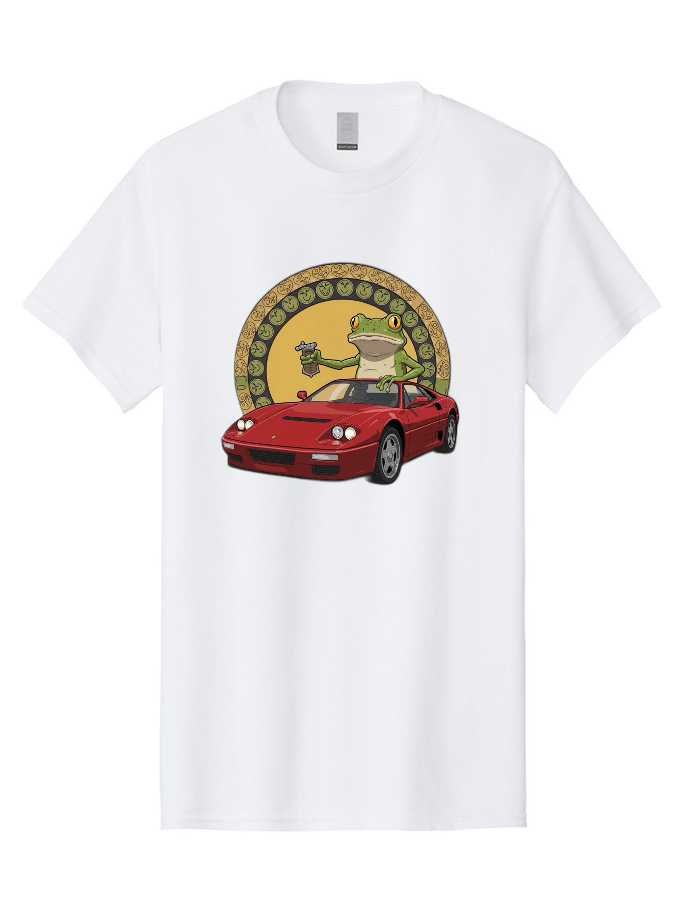 Frog-Driving-Ferrari-1 Men'S Graphic Tee, 100% Cotton, Comfortable Casual Summer Wear, Machine Washable, Vintage Camera, Old Camera, Antique Camera, Black Camera, Classic Photography, Photography Equipment, Nostalgic Device, Film Camera, Baf820
