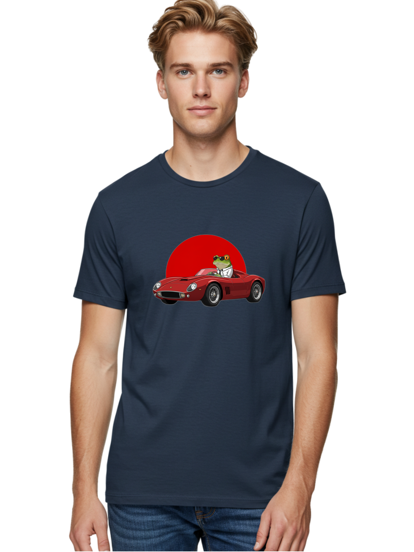 Frog-Driving-Red-Convertible Men'S Graphic Tee, 100% Cotton, Comfortable Casual Summer Wear, Machine Washable, Vintage Camera, Old Camera, Antique Camera, Black Camera, Classic Photography, Photography Equipment, Nostalgic Device, Film Camera, Baf822