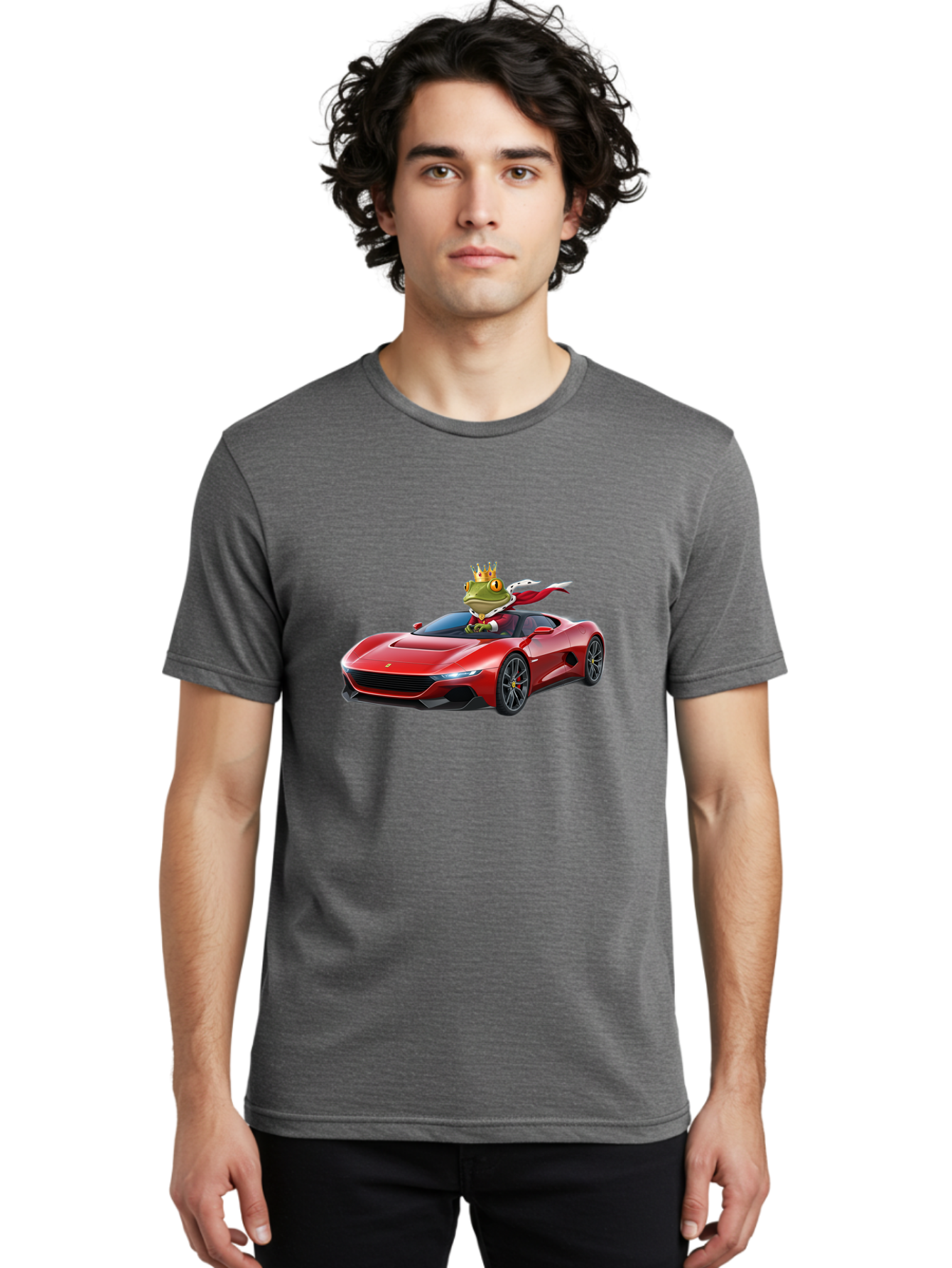 Frog-In-Ferrari-1 Men'S Graphic Tee, 100% Cotton, Comfortable Casual Summer Wear, Machine Washable, Vintage Camera, Old Camera, Antique Camera, Black Camera, Classic Photography, Photography Equipment, Nostalgic Device, Film Camera, Camera Art Baf825