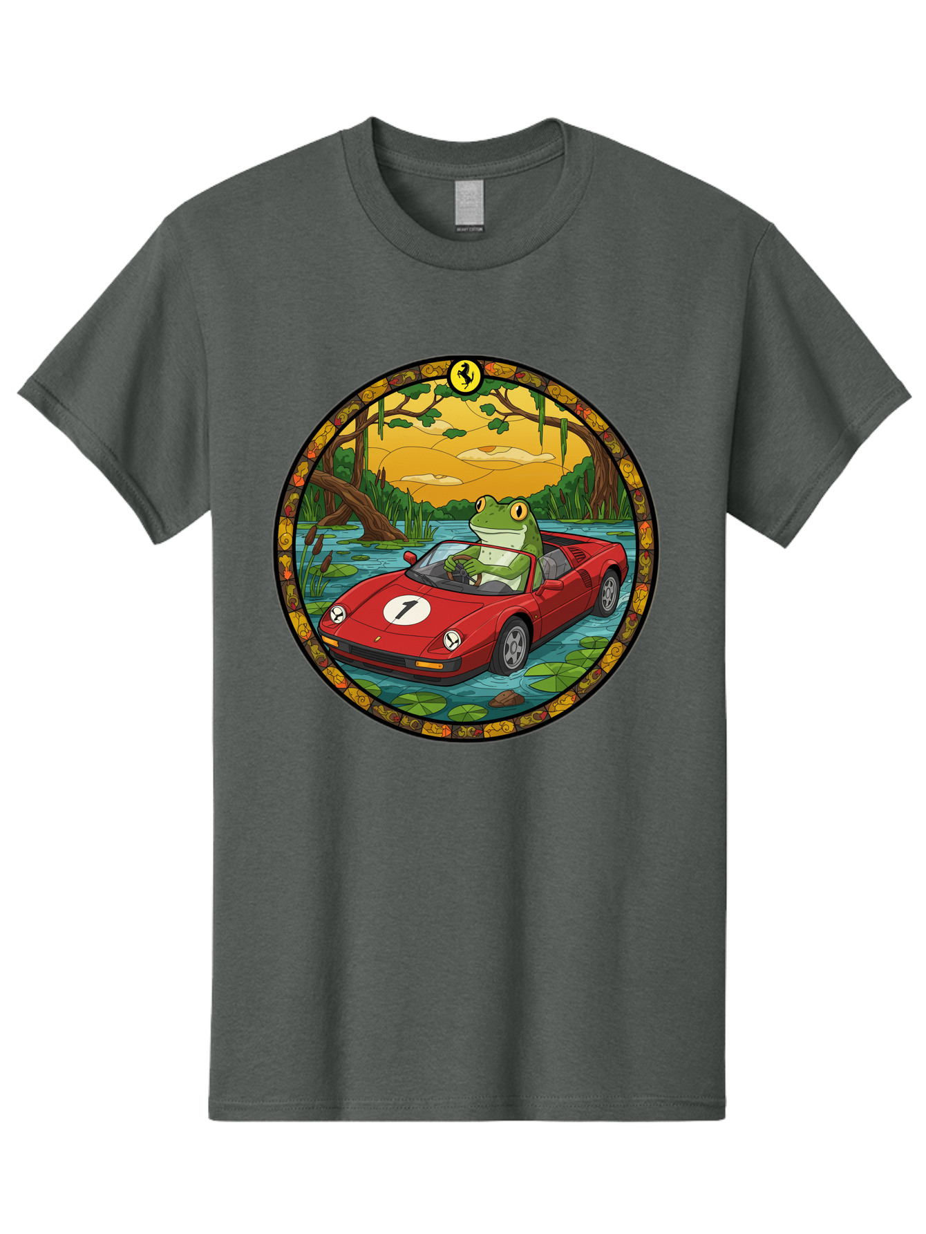 Frog-In-Ferrari-3 Men'S Graphic Tee, 100% Cotton, Comfortable Casual Summer Wear, Machine Washable, Vintage Camera, Old Camera, Antique Camera, Black Camera, Classic Photography, Photography Equipment, Nostalgic Device, Film Camera, Camera Art Baf827