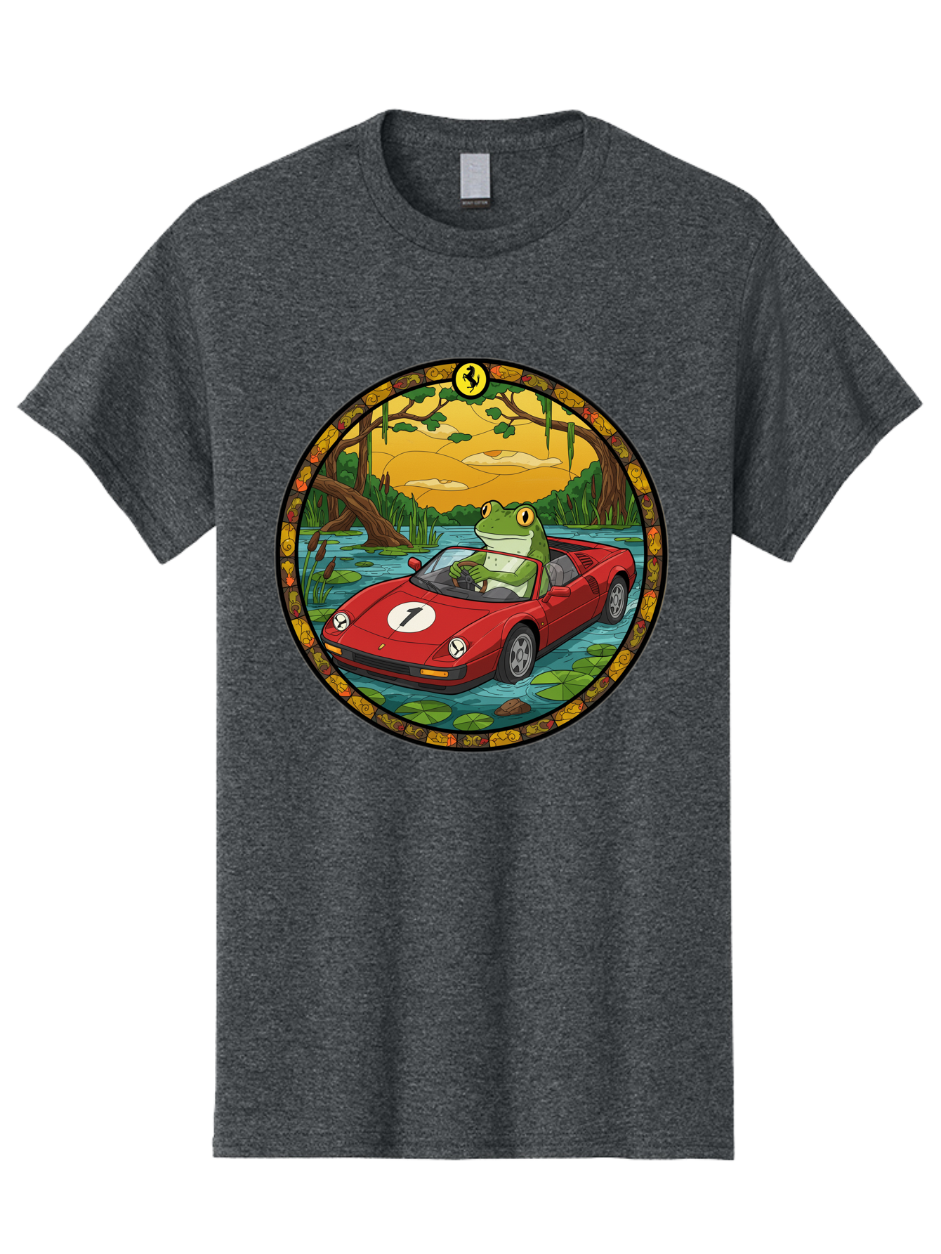 Frog-In-Ferrari-3 Men'S Graphic Tee, 100% Cotton, Comfortable Casual Summer Wear, Machine Washable, Vintage Camera, Old Camera, Antique Camera, Black Camera, Classic Photography, Photography Equipment, Nostalgic Device, Film Camera, Camera Art Baf827