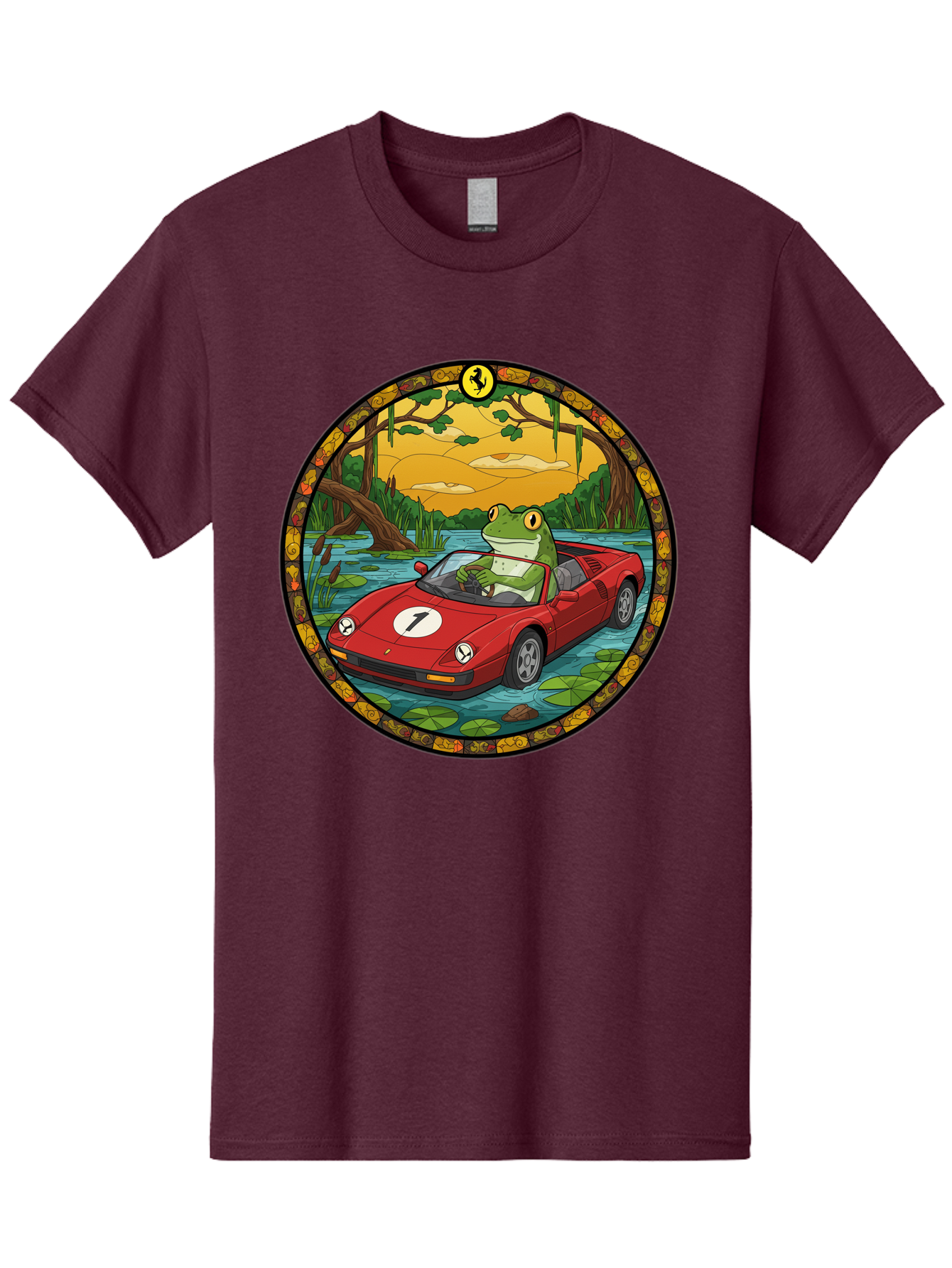 Frog-In-Ferrari-3 Men'S Graphic Tee, 100% Cotton, Comfortable Casual Summer Wear, Machine Washable, Vintage Camera, Old Camera, Antique Camera, Black Camera, Classic Photography, Photography Equipment, Nostalgic Device, Film Camera, Camera Art Baf827