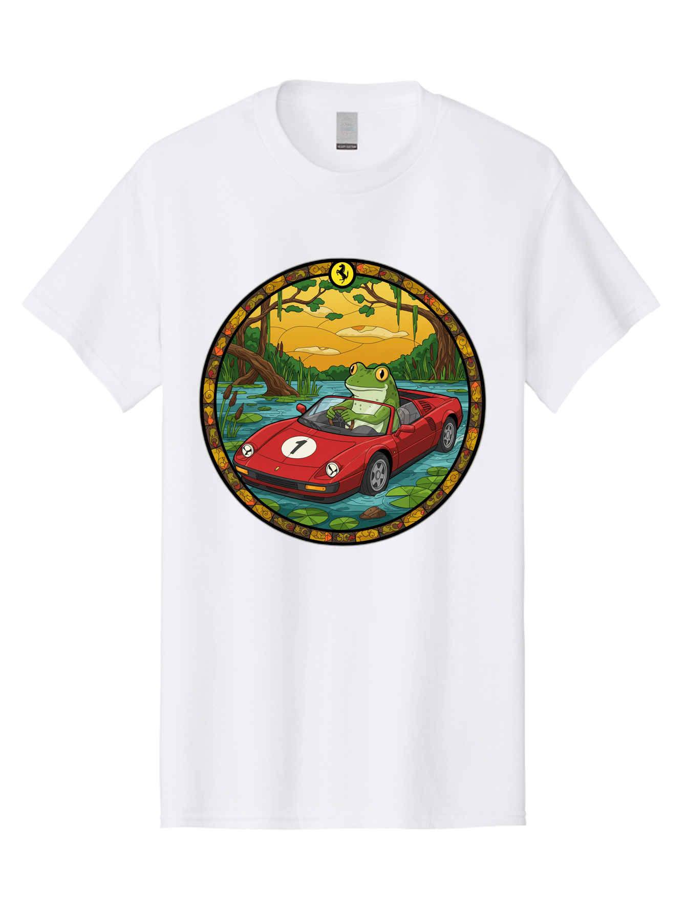 Frog-In-Ferrari-3 Men'S Graphic Tee, 100% Cotton, Comfortable Casual Summer Wear, Machine Washable, Vintage Camera, Old Camera, Antique Camera, Black Camera, Classic Photography, Photography Equipment, Nostalgic Device, Film Camera, Camera Art Baf827