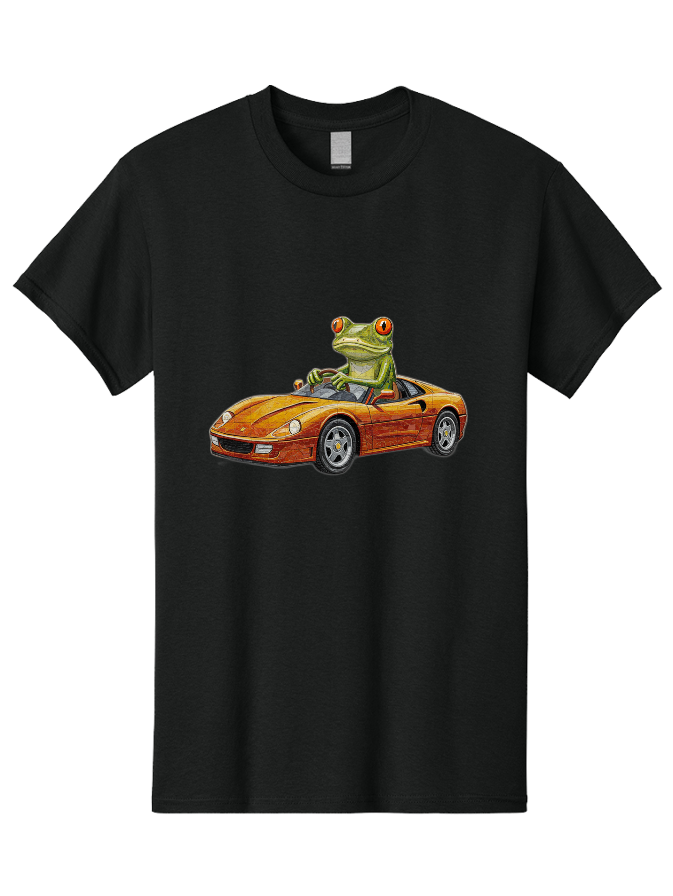 Frog-In-Ferrari-5 Men'S Graphic Tee, 100% Cotton, Comfortable Casual Summer Wear, Machine Washable, Vintage Camera, Old Camera, Antique Camera, Black Camera, Classic Photography, Photography Equipment, Nostalgic Device, Film Camera, Camera Art Baf829