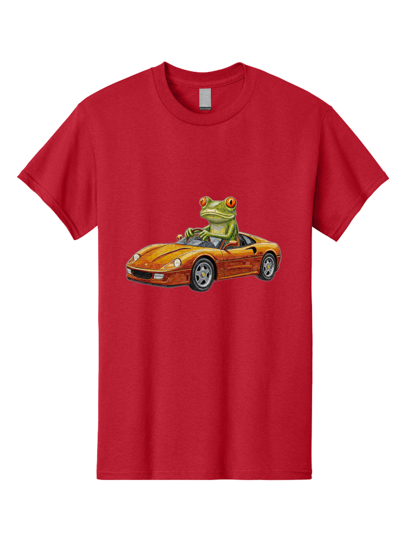 Frog-In-Ferrari-5 Men'S Graphic Tee, 100% Cotton, Comfortable Casual Summer Wear, Machine Washable, Vintage Camera, Old Camera, Antique Camera, Black Camera, Classic Photography, Photography Equipment, Nostalgic Device, Film Camera, Camera Art Baf829