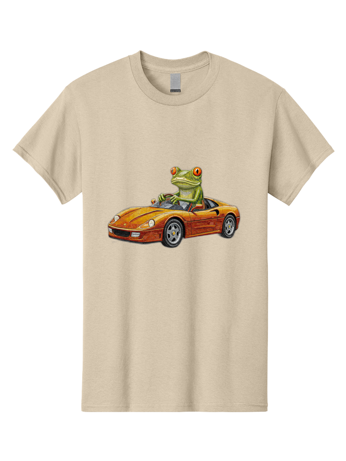 Frog-In-Ferrari-5 Men'S Graphic Tee, 100% Cotton, Comfortable Casual Summer Wear, Machine Washable, Vintage Camera, Old Camera, Antique Camera, Black Camera, Classic Photography, Photography Equipment, Nostalgic Device, Film Camera, Camera Art Baf829