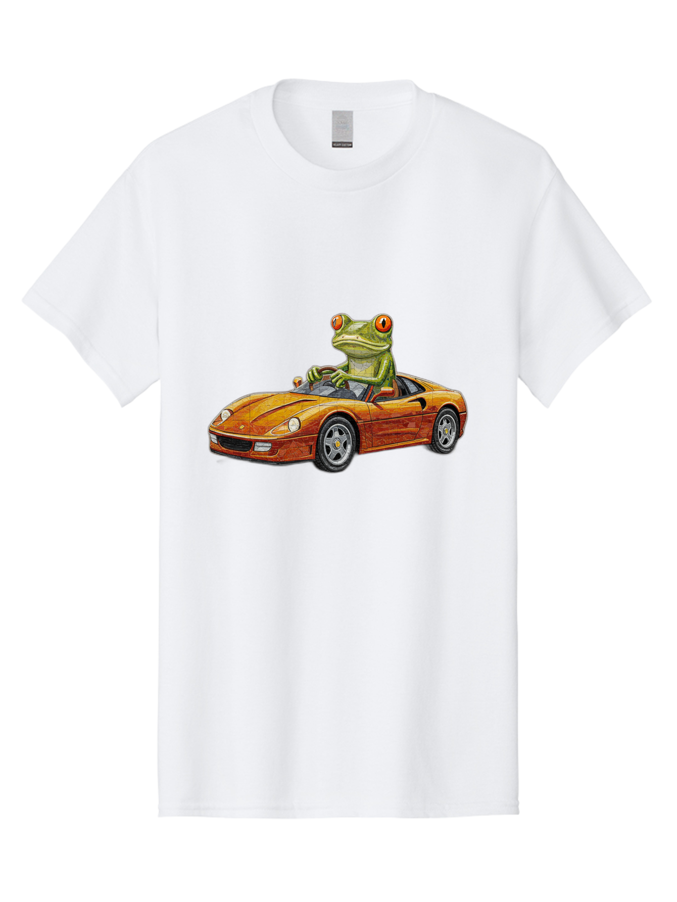 Frog-In-Ferrari-5 Men'S Graphic Tee, 100% Cotton, Comfortable Casual Summer Wear, Machine Washable, Vintage Camera, Old Camera, Antique Camera, Black Camera, Classic Photography, Photography Equipment, Nostalgic Device, Film Camera, Camera Art Baf829