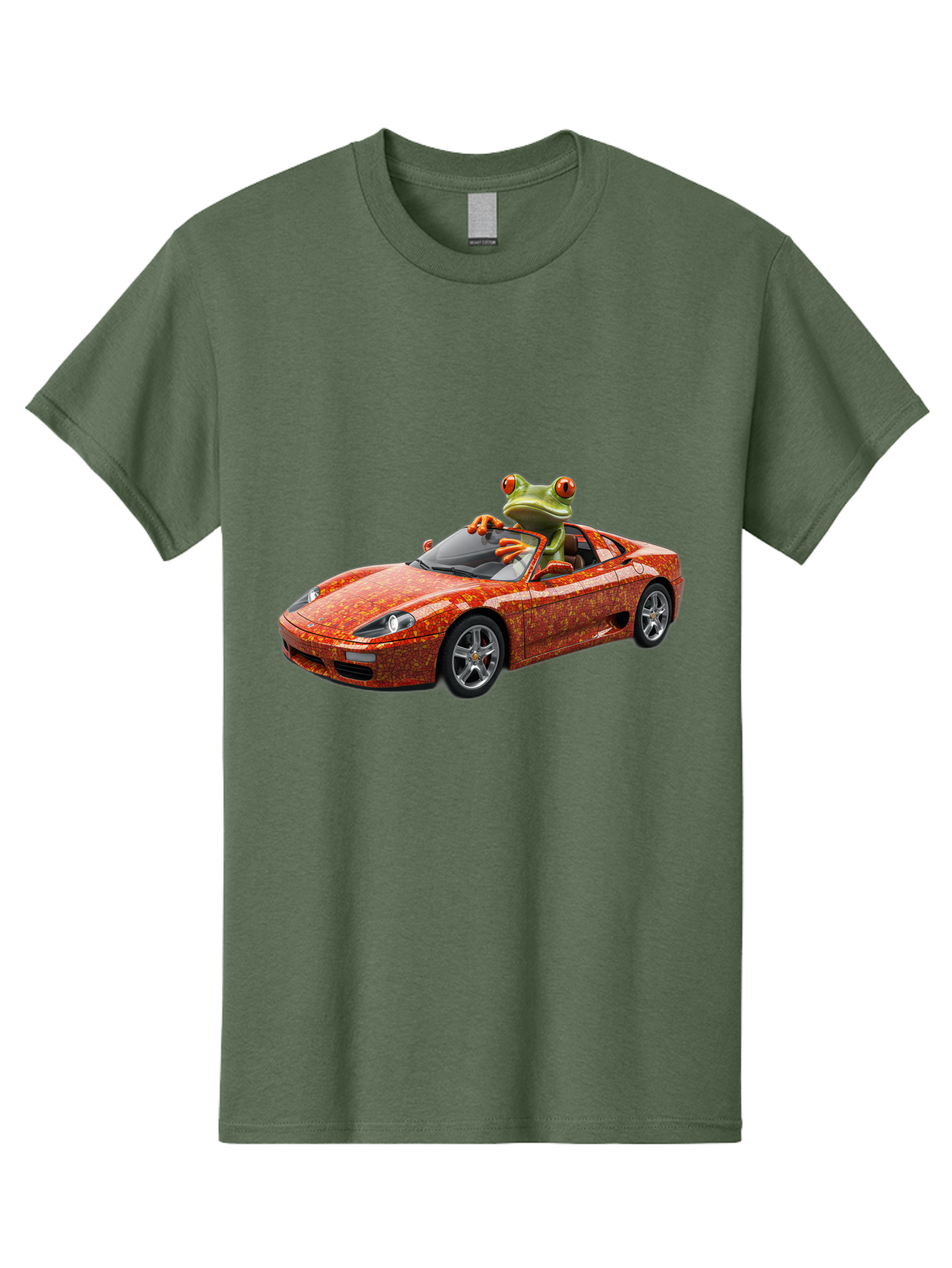 Frog-In-Ferrari-6 Men'S Graphic Tee, 100% Cotton, Comfortable Casual Summer Wear, Machine Washable, Vintage Camera, Old Camera, Antique Camera, Black Camera, Classic Photography, Photography Equipment, Nostalgic Device, Film Camera, Camera Art Baf830