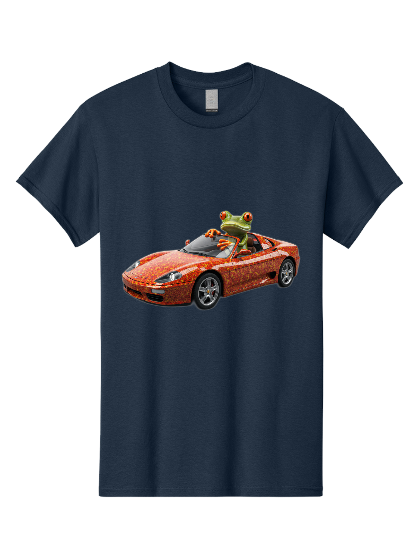 Frog-In-Ferrari-6 Men'S Graphic Tee, 100% Cotton, Comfortable Casual Summer Wear, Machine Washable, Vintage Camera, Old Camera, Antique Camera, Black Camera, Classic Photography, Photography Equipment, Nostalgic Device, Film Camera, Camera Art Baf830