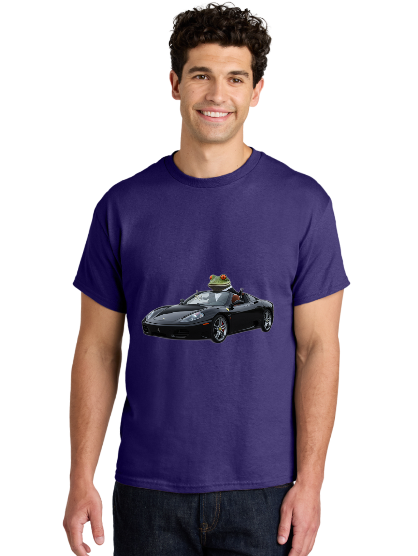 Frog-In-Ferrari-7 Men'S Graphic Tee, 100% Cotton, Comfortable Casual Summer Wear, Machine Washable, Vintage Camera, Old Camera, Antique Camera, Black Camera, Classic Photography, Photography Equipment, Nostalgic Device, Film Camera, Camera Art Baf831