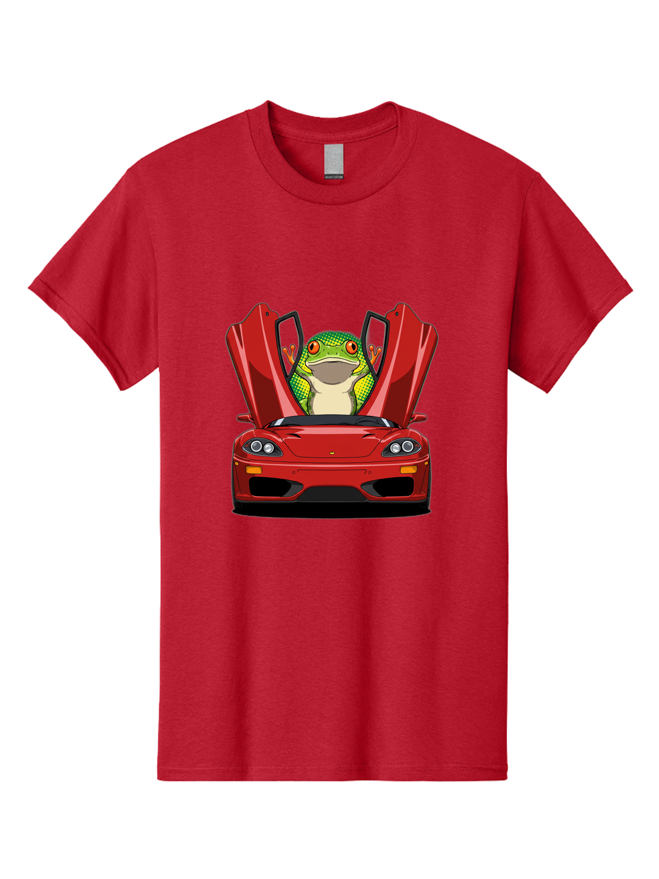 Frog-In-Red-Sports-Car-1 Men'S Graphic Tee, 100% Cotton, Comfortable Casual Summer Wear, Machine Washable, Vintage Camera, Old Camera, Antique Camera, Black Camera, Classic Photography, Photography Equipment, Nostalgic Device, Film Camera, Baf836