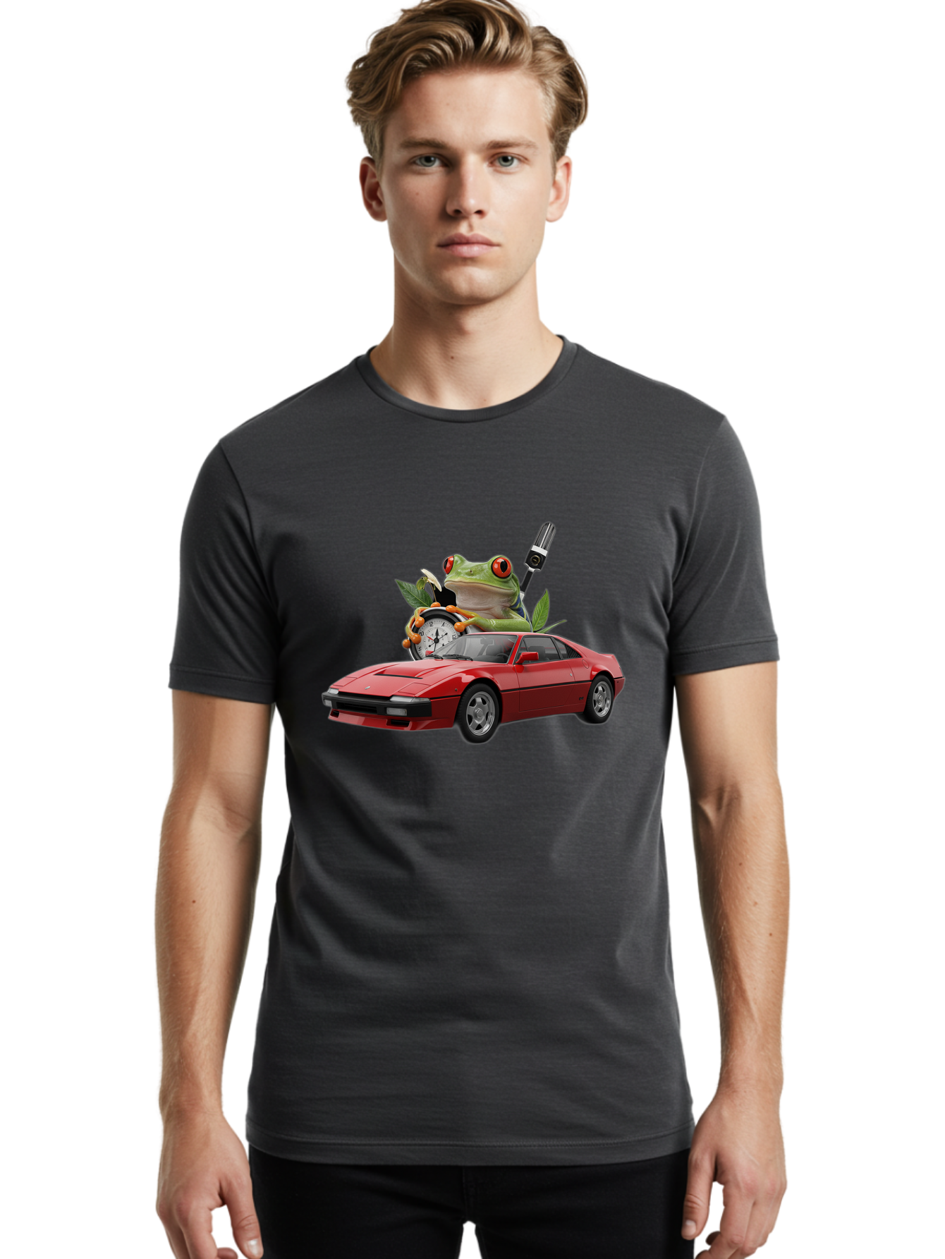 Frog-On-Car Men'S Graphic Tee, 100% Cotton, Comfortable Casual Summer Wear, Machine Washable, Vintage Camera, Old Camera, Antique Camera, Black Camera, Classic Photography, Photography Equipment, Nostalgic Device, Film Camera, Camera Art Baf843