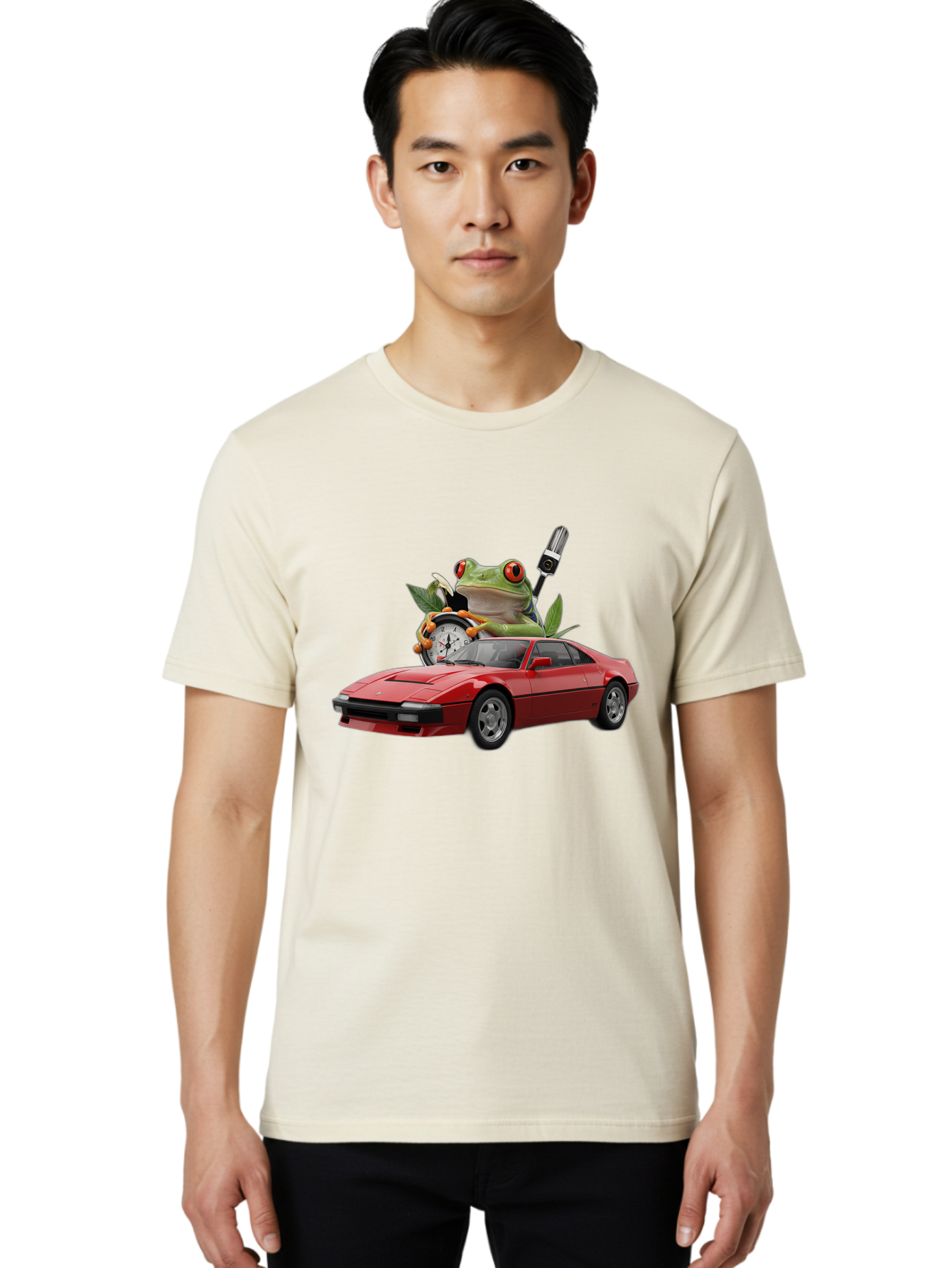 Frog-On-Car Men'S Graphic Tee, 100% Cotton, Comfortable Casual Summer Wear, Machine Washable, Vintage Camera, Old Camera, Antique Camera, Black Camera, Classic Photography, Photography Equipment, Nostalgic Device, Film Camera, Camera Art Baf843