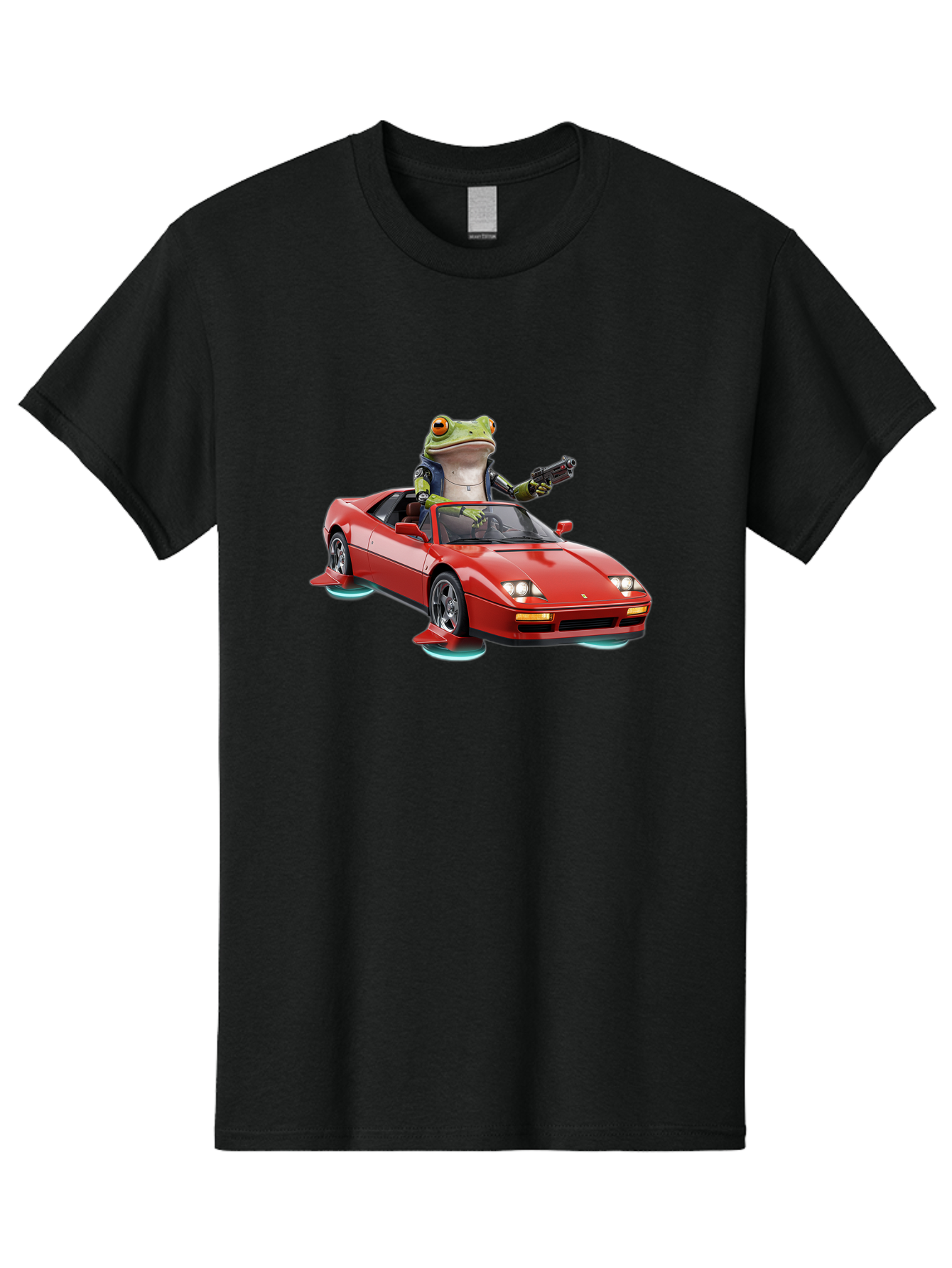 Frog-With-Gun-In-Ferrari Men'S Graphic Tee, 100% Cotton, Comfortable Casual Summer Wear, Machine Washable, Vintage Camera, Old Camera, Antique Camera, Black Camera, Classic Photography, Photography Equipment, Nostalgic Device, Film Camera, Baf847