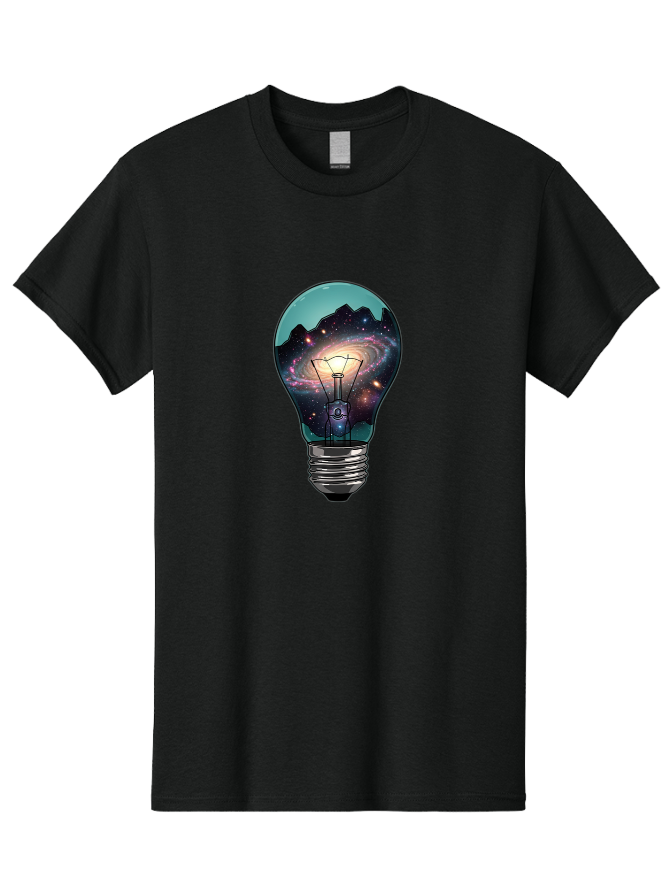 Galaxy-Light-Bulb Men'S Graphic Tee, 100% Cotton, Comfortable Casual Summer Wear, Machine Washable, Vintage Camera, Old Camera, Antique Camera, Black Camera, Classic Photography, Photography Equipment, Nostalgic Device, Film Camera, Camera Art Baf851