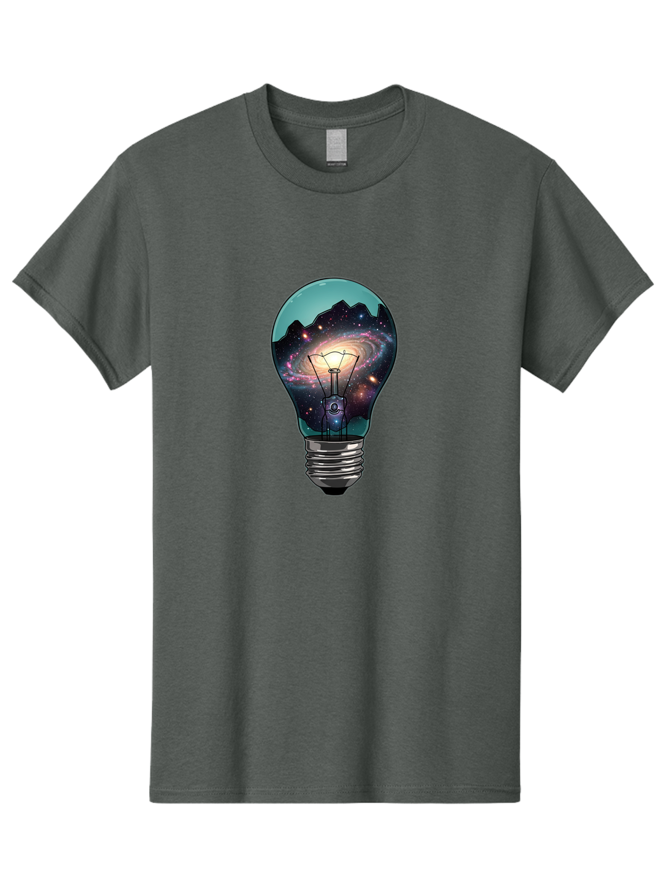 Galaxy-Light-Bulb Men'S Graphic Tee, 100% Cotton, Comfortable Casual Summer Wear, Machine Washable, Vintage Camera, Old Camera, Antique Camera, Black Camera, Classic Photography, Photography Equipment, Nostalgic Device, Film Camera, Camera Art Baf851