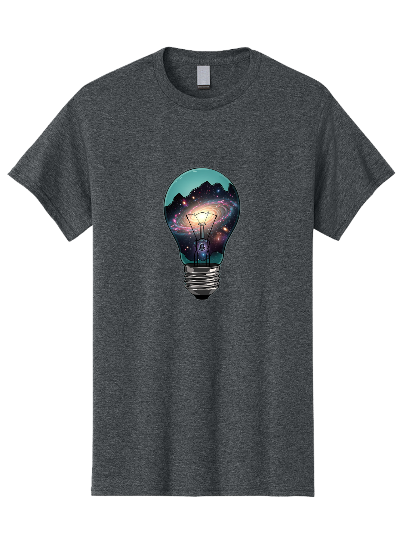 Galaxy-Light-Bulb Men'S Graphic Tee, 100% Cotton, Comfortable Casual Summer Wear, Machine Washable, Vintage Camera, Old Camera, Antique Camera, Black Camera, Classic Photography, Photography Equipment, Nostalgic Device, Film Camera, Camera Art Baf851