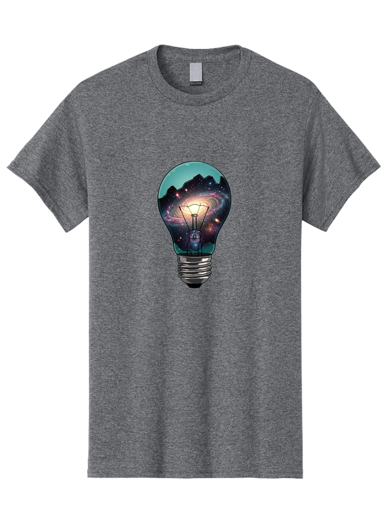 Galaxy-Light-Bulb Men'S Graphic Tee, 100% Cotton, Comfortable Casual Summer Wear, Machine Washable, Vintage Camera, Old Camera, Antique Camera, Black Camera, Classic Photography, Photography Equipment, Nostalgic Device, Film Camera, Camera Art Baf851