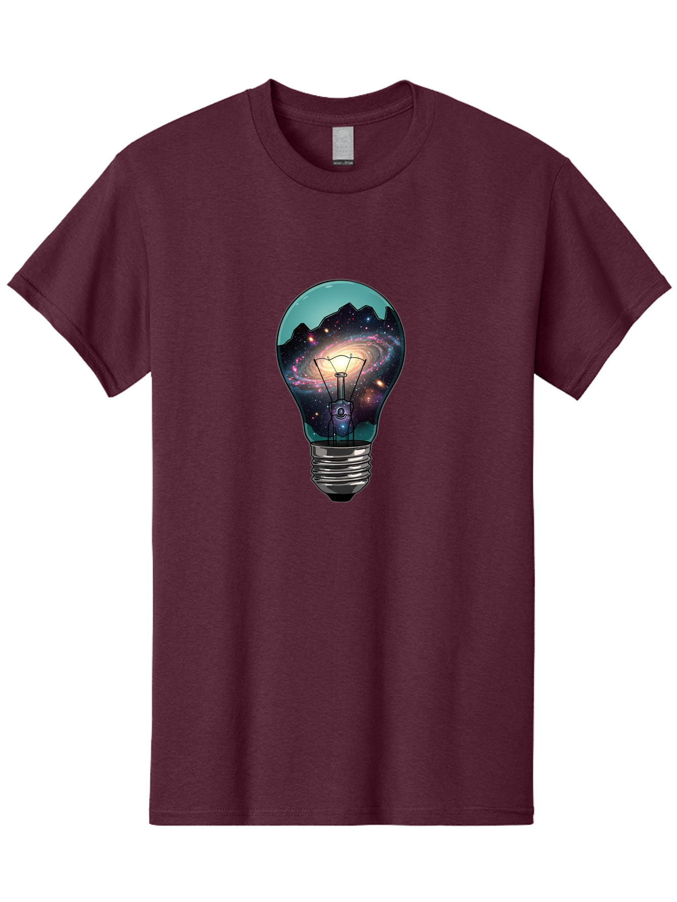 Galaxy-Light-Bulb Men'S Graphic Tee, 100% Cotton, Comfortable Casual Summer Wear, Machine Washable, Vintage Camera, Old Camera, Antique Camera, Black Camera, Classic Photography, Photography Equipment, Nostalgic Device, Film Camera, Camera Art Baf851