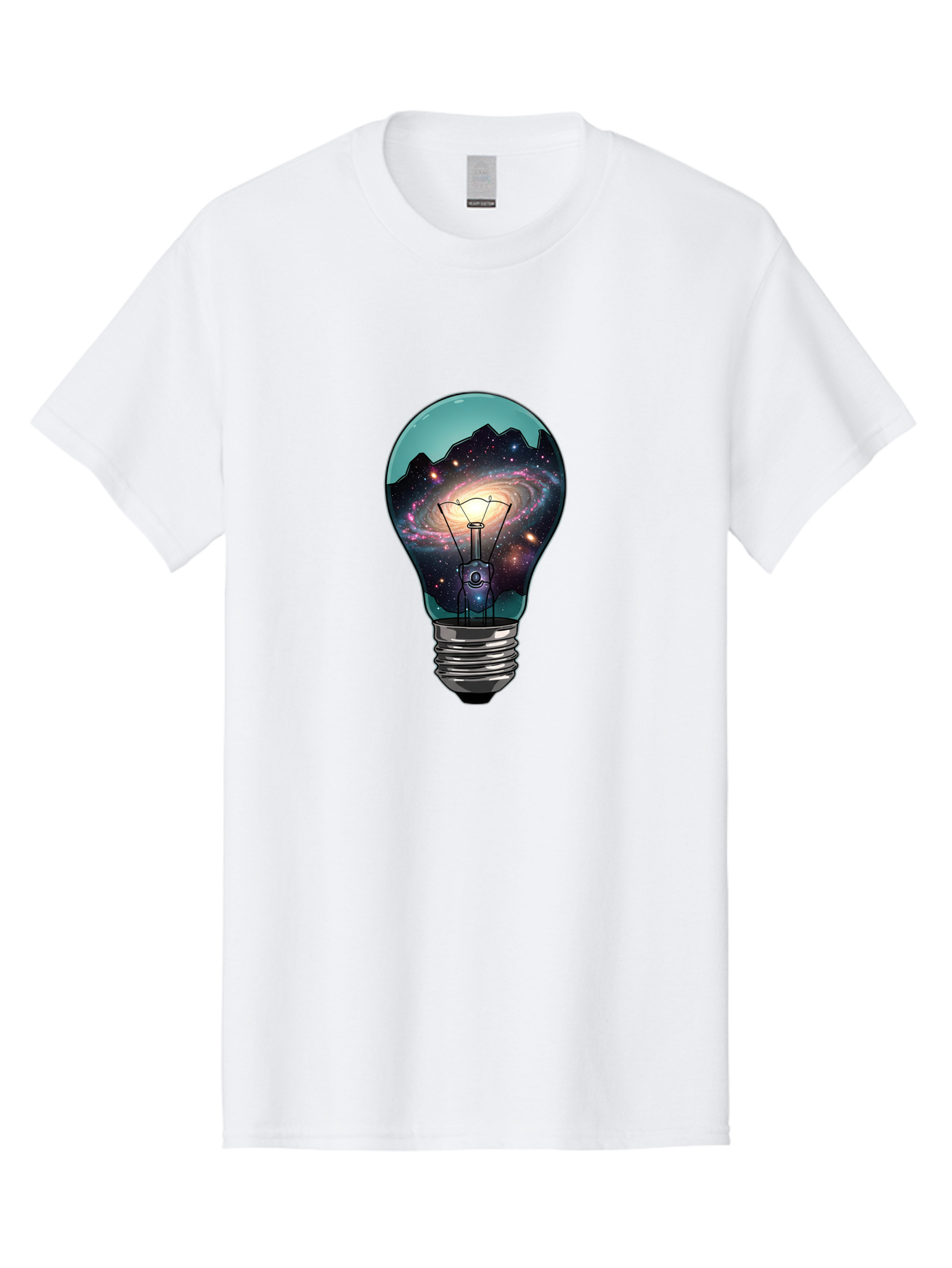 Galaxy-Light-Bulb Men'S Graphic Tee, 100% Cotton, Comfortable Casual Summer Wear, Machine Washable, Vintage Camera, Old Camera, Antique Camera, Black Camera, Classic Photography, Photography Equipment, Nostalgic Device, Film Camera, Camera Art Baf851