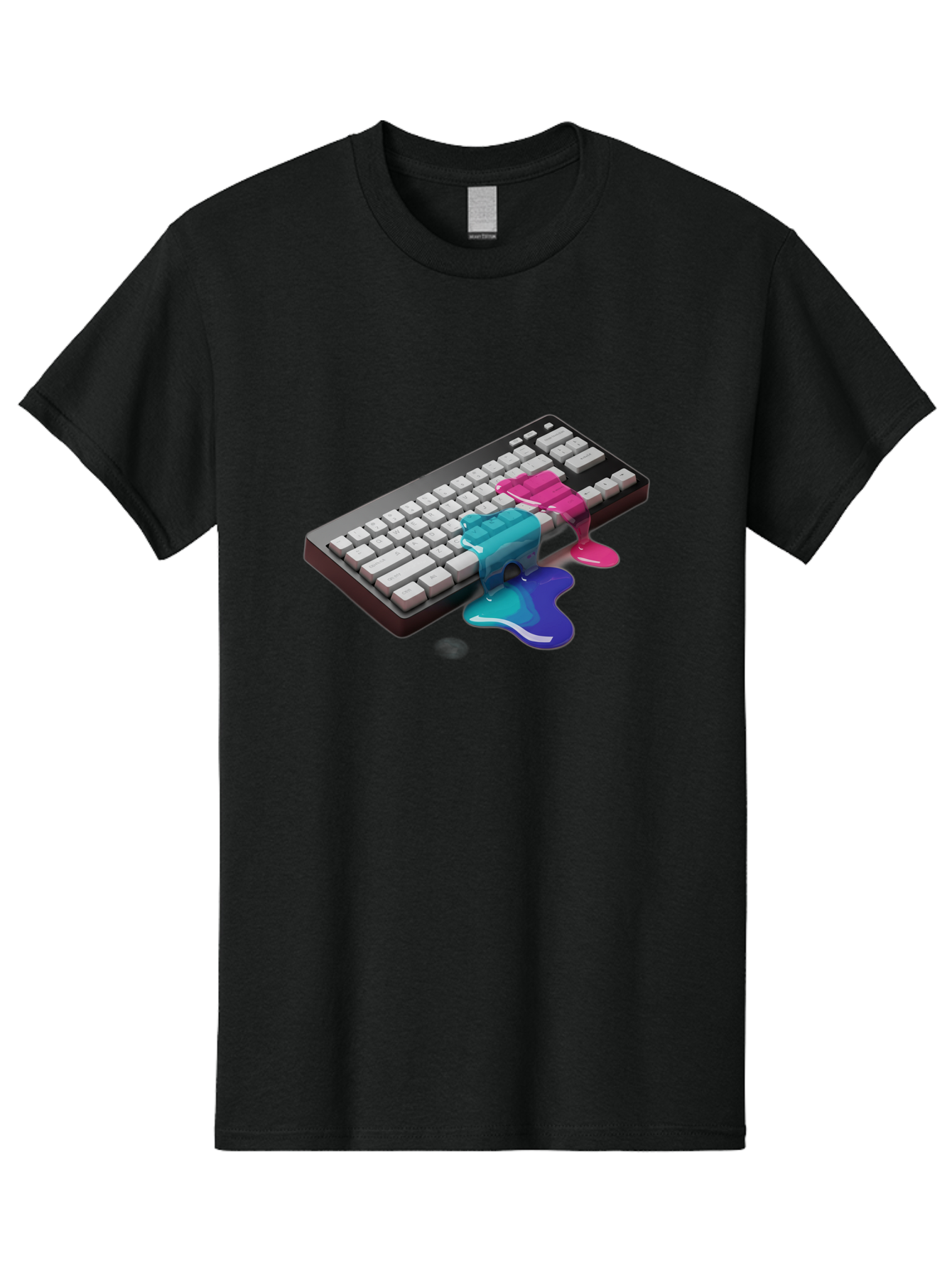 Keyboard-With-Paint-Dripping Men'S Graphic Tee, 100% Cotton, Comfortable Casual Summer Wear, Machine Washable, Vintage Camera, Old Camera, Antique Camera, Black Camera, Classic Photography, Photography Equipment, Nostalgic Device, Film Camera, Baf866