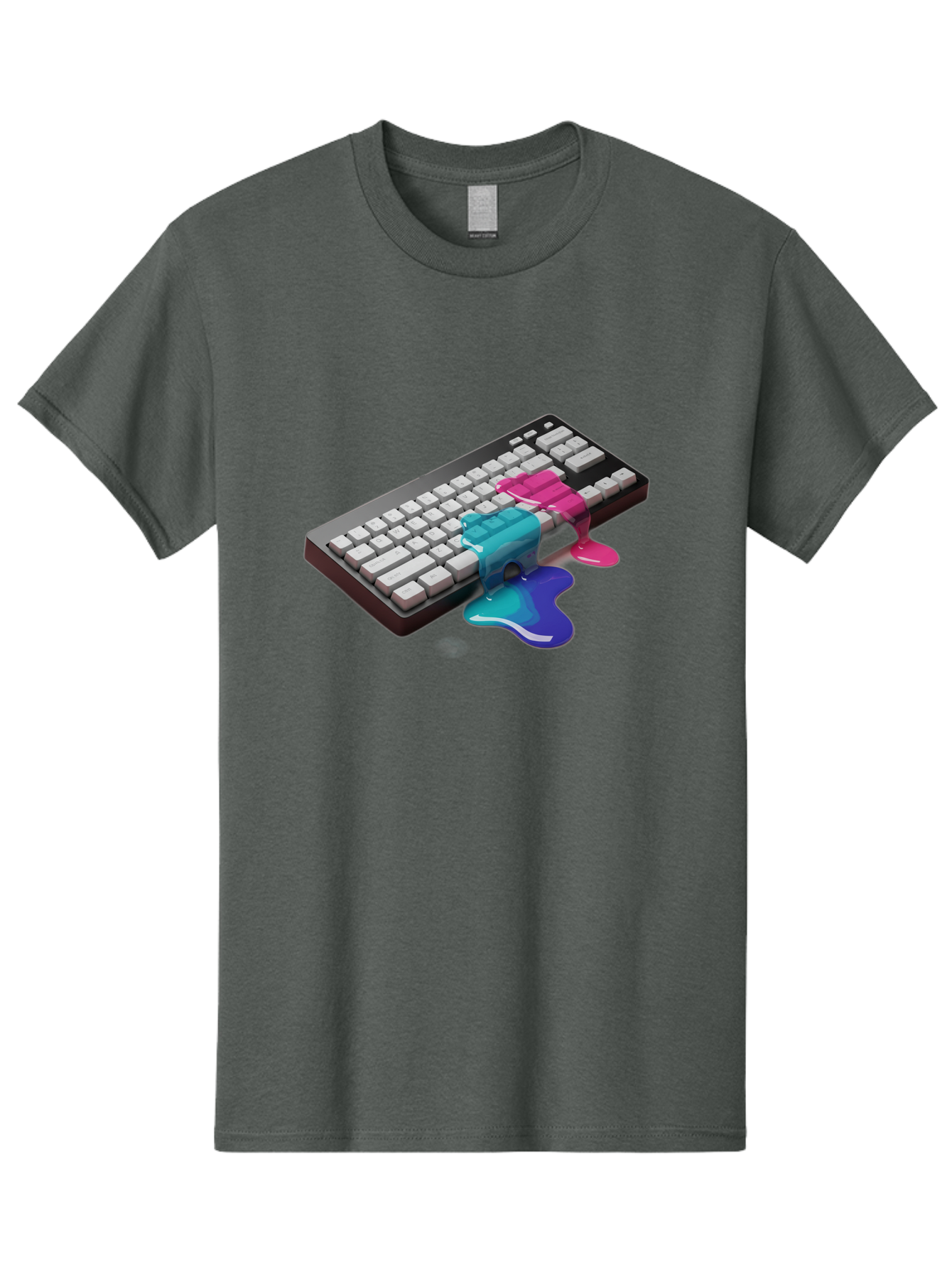 Keyboard-With-Paint-Dripping Men'S Graphic Tee, 100% Cotton, Comfortable Casual Summer Wear, Machine Washable, Vintage Camera, Old Camera, Antique Camera, Black Camera, Classic Photography, Photography Equipment, Nostalgic Device, Film Camera, Baf866