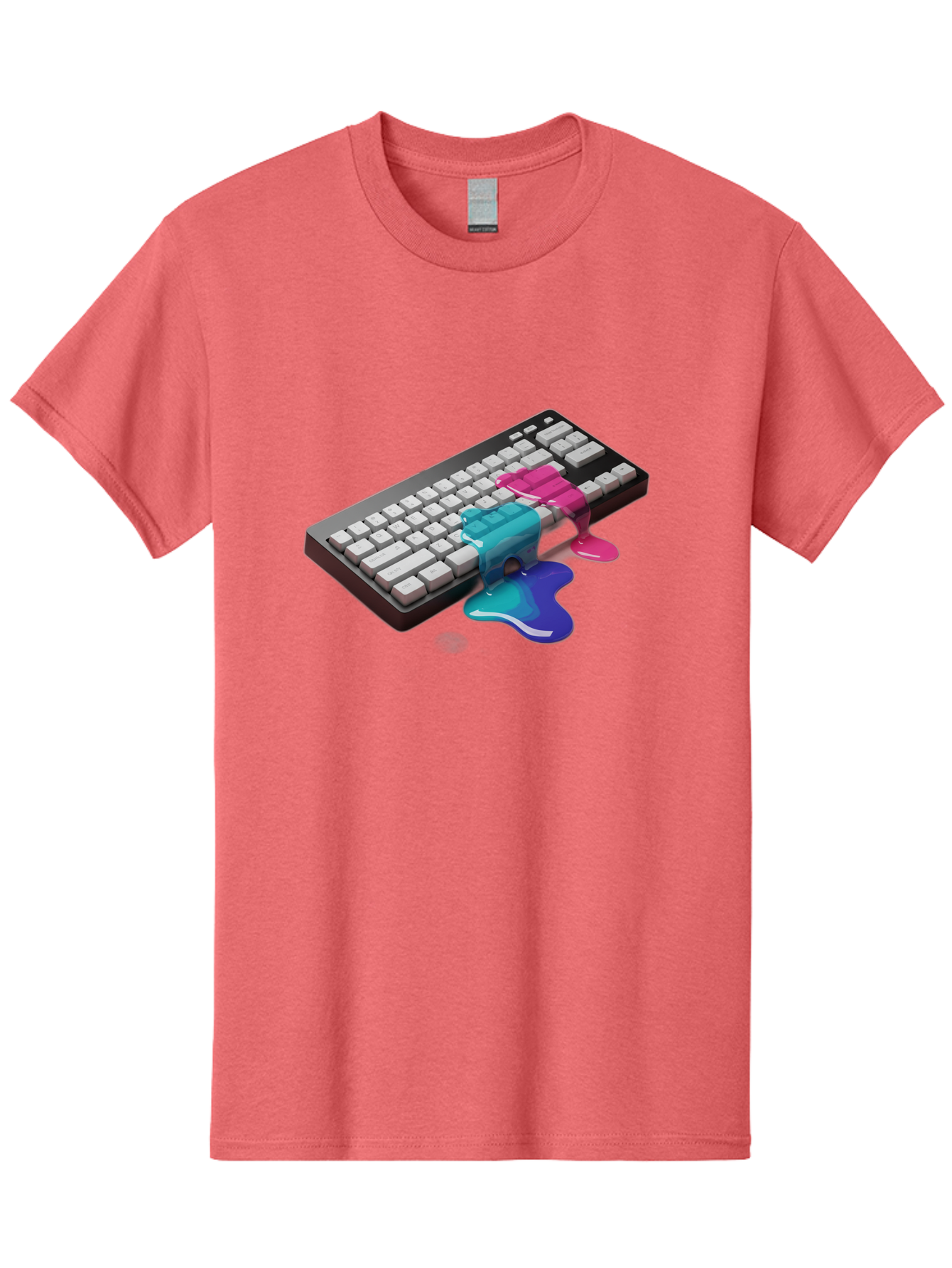Keyboard-With-Paint-Dripping Men'S Graphic Tee, 100% Cotton, Comfortable Casual Summer Wear, Machine Washable, Vintage Camera, Old Camera, Antique Camera, Black Camera, Classic Photography, Photography Equipment, Nostalgic Device, Film Camera, Baf866