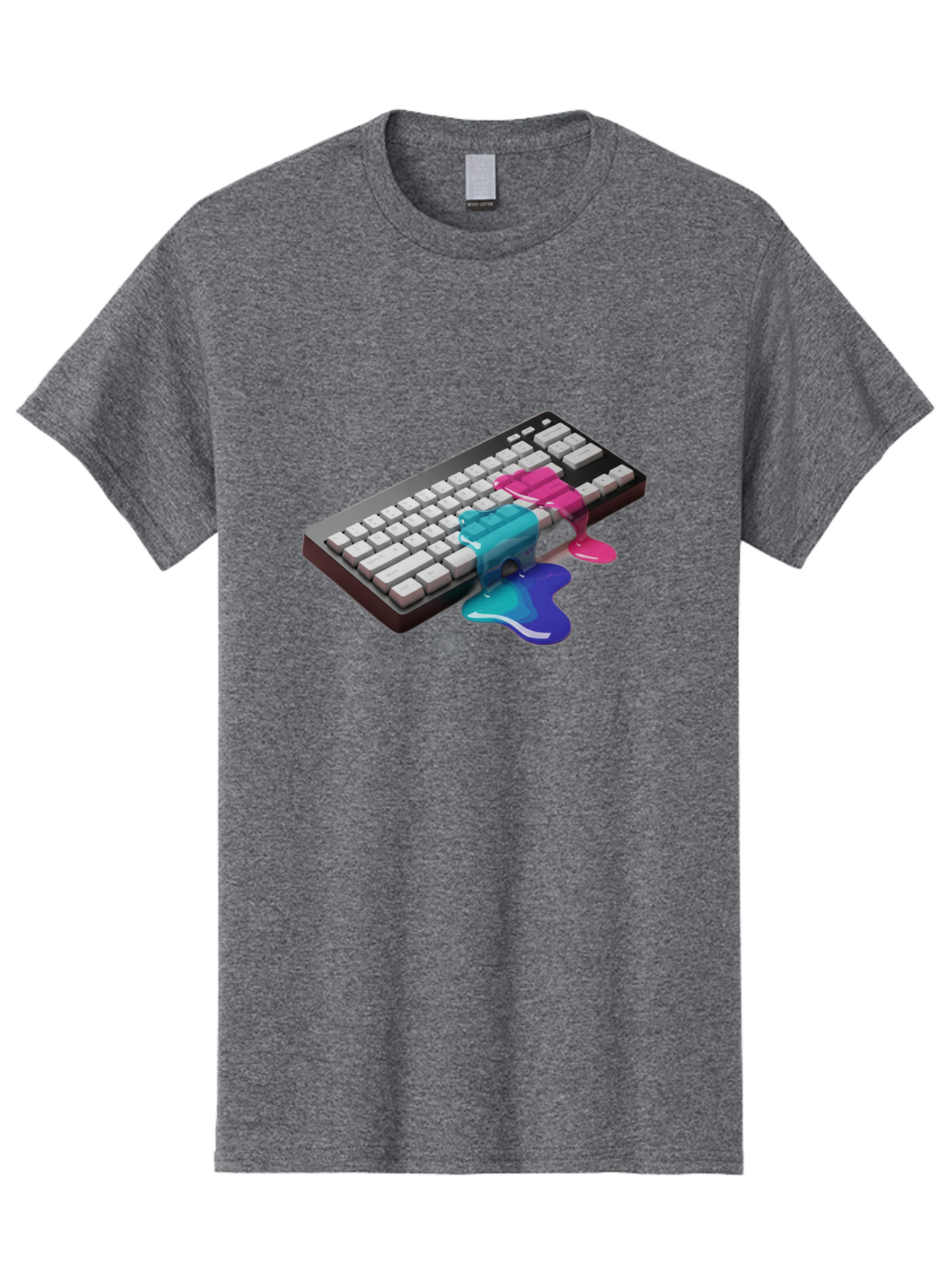 Keyboard-With-Paint-Dripping Men'S Graphic Tee, 100% Cotton, Comfortable Casual Summer Wear, Machine Washable, Vintage Camera, Old Camera, Antique Camera, Black Camera, Classic Photography, Photography Equipment, Nostalgic Device, Film Camera, Baf866