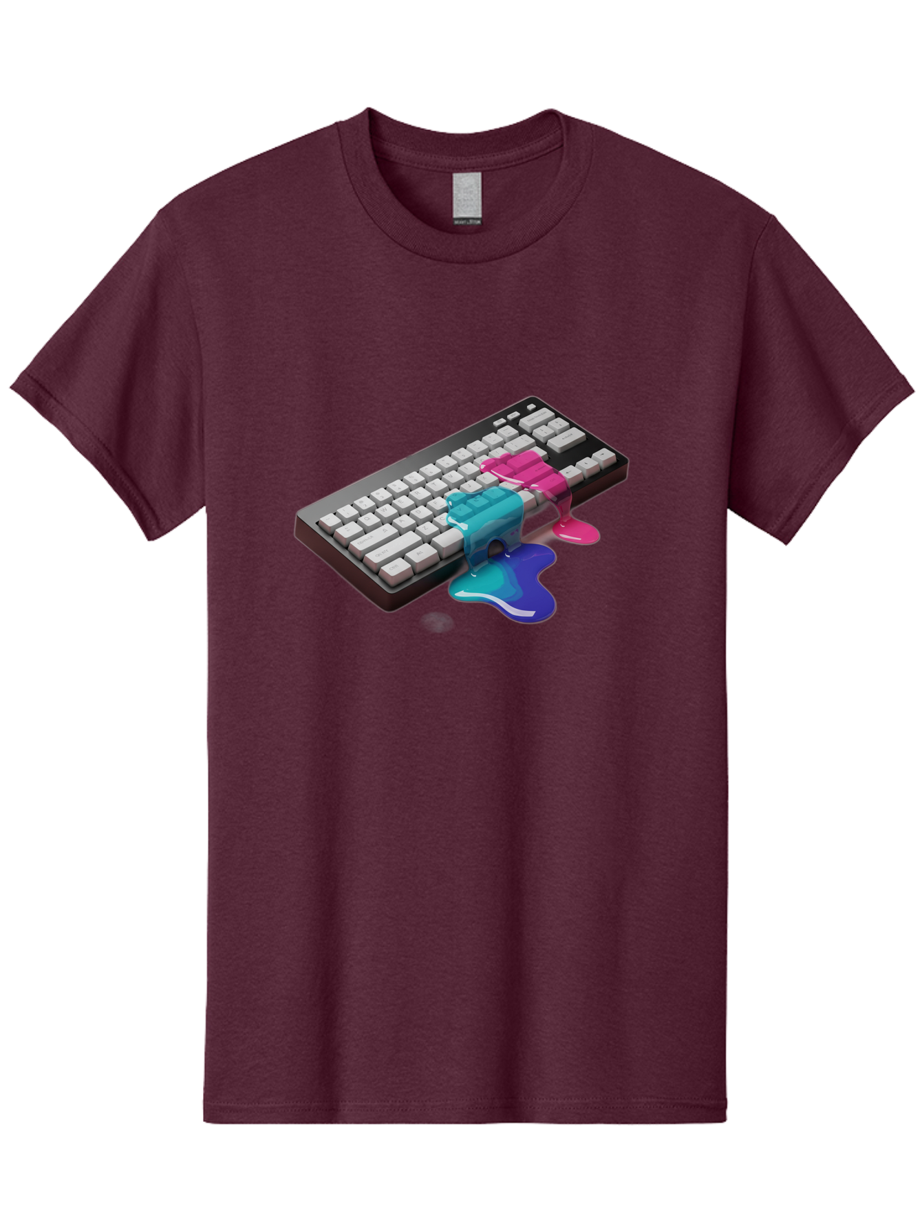 Keyboard-With-Paint-Dripping Men'S Graphic Tee, 100% Cotton, Comfortable Casual Summer Wear, Machine Washable, Vintage Camera, Old Camera, Antique Camera, Black Camera, Classic Photography, Photography Equipment, Nostalgic Device, Film Camera, Baf866