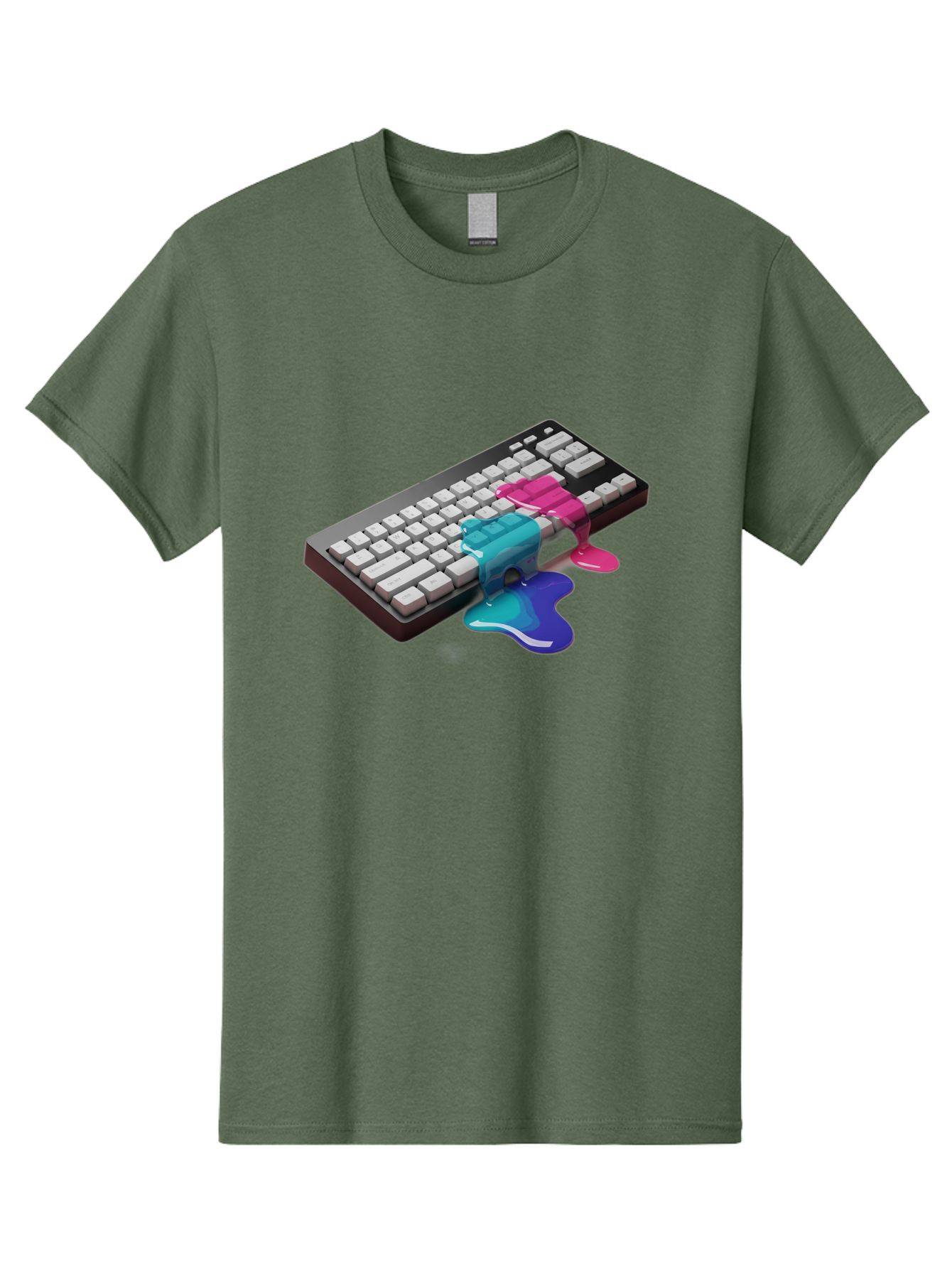 Keyboard-With-Paint-Dripping Men'S Graphic Tee, 100% Cotton, Comfortable Casual Summer Wear, Machine Washable, Vintage Camera, Old Camera, Antique Camera, Black Camera, Classic Photography, Photography Equipment, Nostalgic Device, Film Camera, Baf866