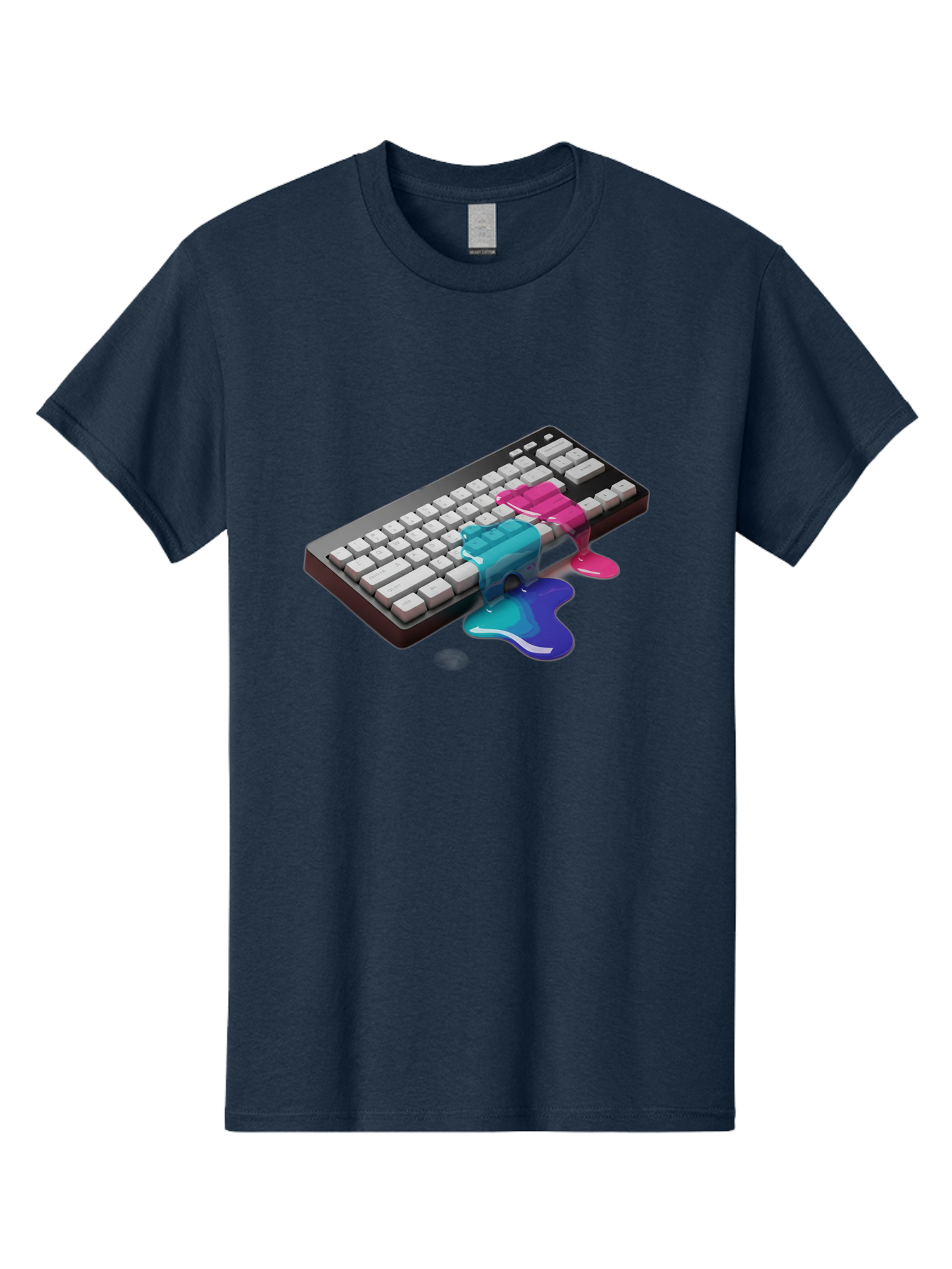 Keyboard-With-Paint-Dripping Men'S Graphic Tee, 100% Cotton, Comfortable Casual Summer Wear, Machine Washable, Vintage Camera, Old Camera, Antique Camera, Black Camera, Classic Photography, Photography Equipment, Nostalgic Device, Film Camera, Baf866