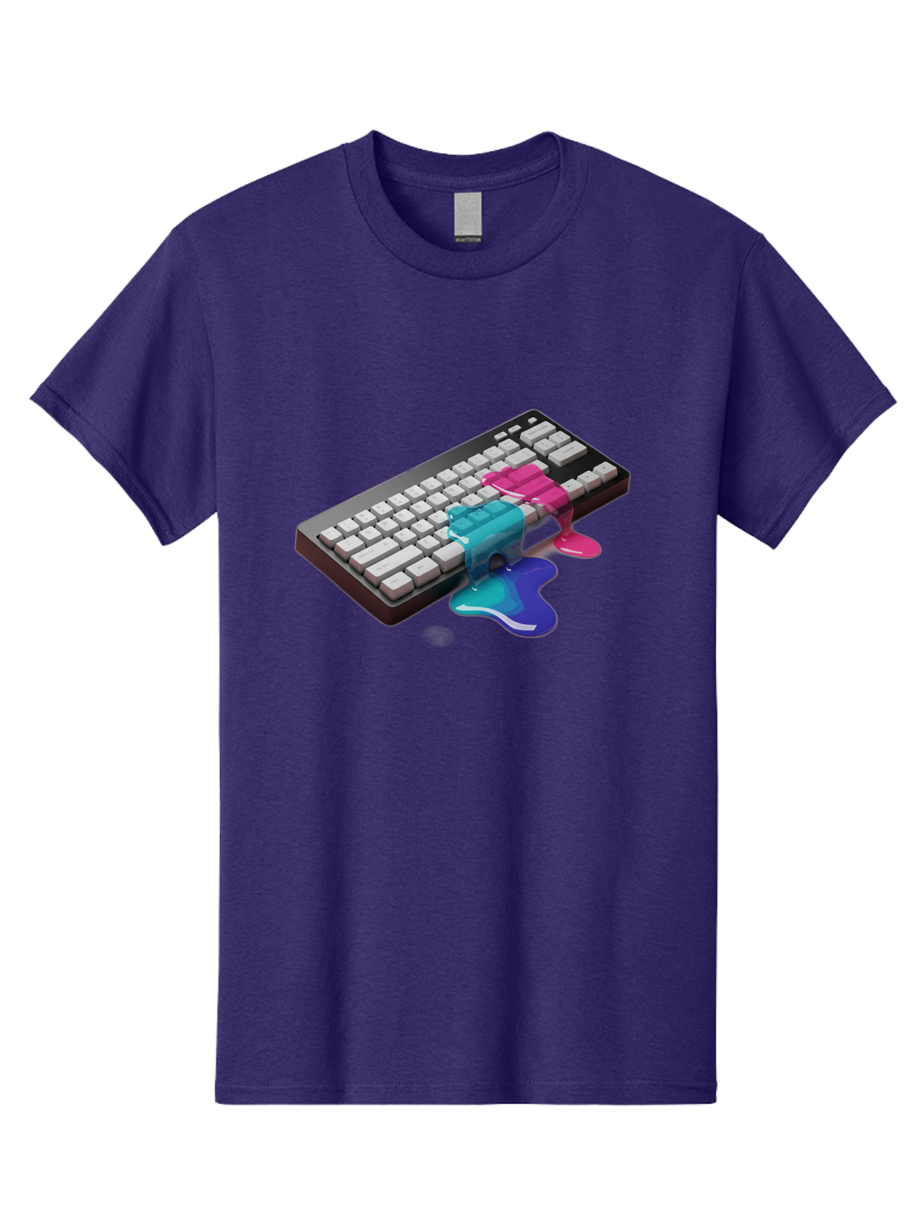 Keyboard-With-Paint-Dripping Men'S Graphic Tee, 100% Cotton, Comfortable Casual Summer Wear, Machine Washable, Vintage Camera, Old Camera, Antique Camera, Black Camera, Classic Photography, Photography Equipment, Nostalgic Device, Film Camera, Baf866