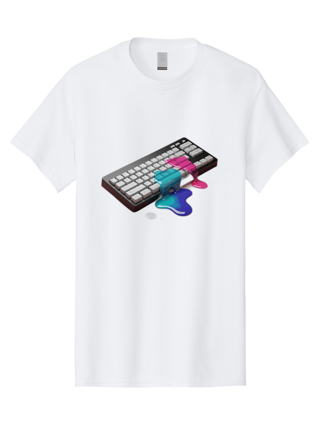 Keyboard-With-Paint-Dripping Men'S Graphic Tee, 100% Cotton, Comfortable Casual Summer Wear, Machine Washable, Vintage Camera, Old Camera, Antique Camera, Black Camera, Classic Photography, Photography Equipment, Nostalgic Device, Film Camera, Baf866