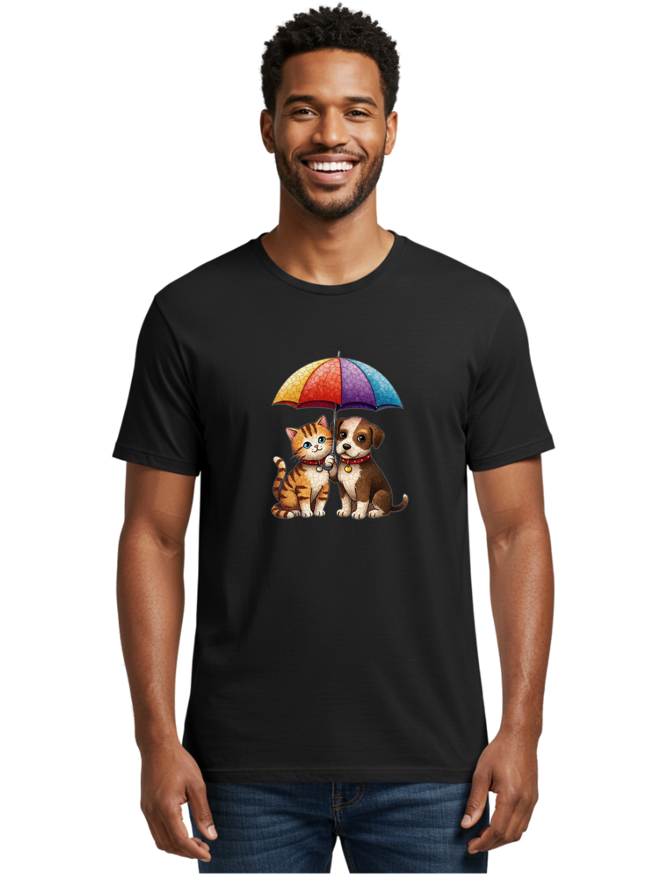 Kitten-Puppy-Umbrella Men'S Graphic Tee, 100% Cotton, Comfortable Casual Summer Wear, Machine Washable, Vintage Camera, Old Camera, Antique Camera, Black Camera, Classic Photography, Photography Equipment, Nostalgic Device, Film Camera, Baf867