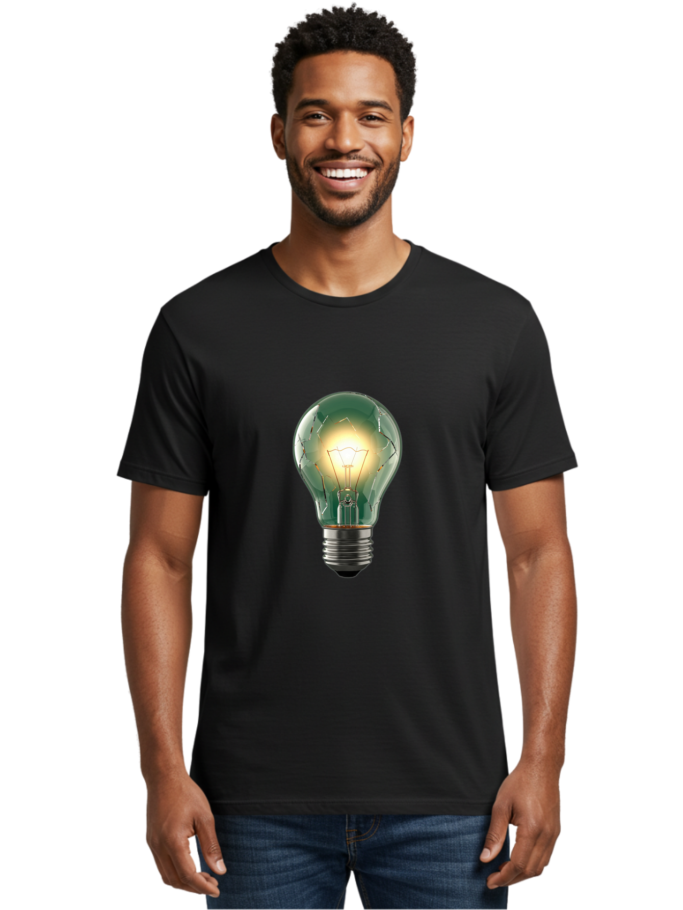 Light-Bulb-4 Men'S Graphic Tee, 100% Cotton, Comfortable Casual Summer Wear, Machine Washable, Vintage Camera, Old Camera, Antique Camera, Black Camera, Classic Photography, Photography Equipment, Nostalgic Device, Film Camera, Camera Art Baf881
