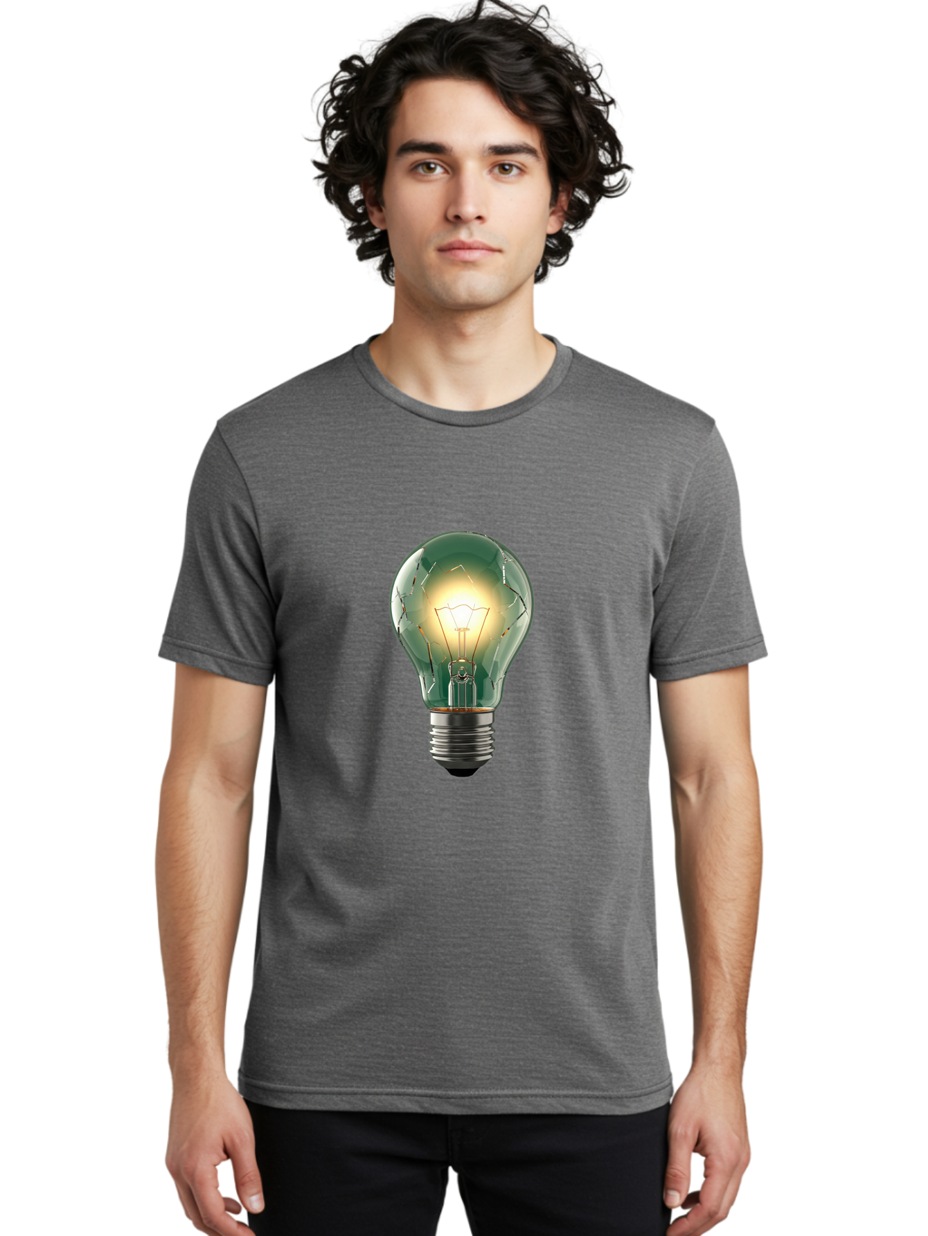 Light-Bulb-4 Men'S Graphic Tee, 100% Cotton, Comfortable Casual Summer Wear, Machine Washable, Vintage Camera, Old Camera, Antique Camera, Black Camera, Classic Photography, Photography Equipment, Nostalgic Device, Film Camera, Camera Art Baf881