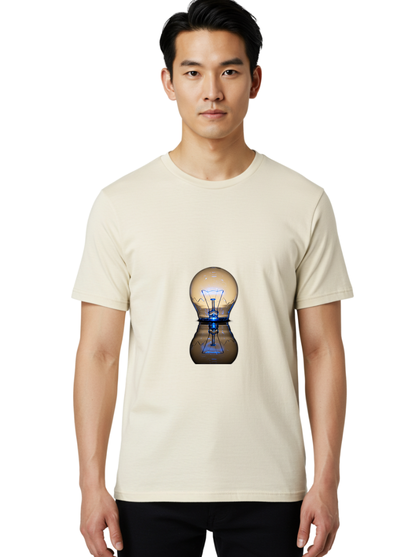 Light-Bulb-7 Men'S Graphic Tee, 100% Cotton, Comfortable Casual Summer Wear, Machine Washable, Vintage Camera, Old Camera, Antique Camera, Black Camera, Classic Photography, Photography Equipment, Nostalgic Device, Film Camera, Camera Art Baf884