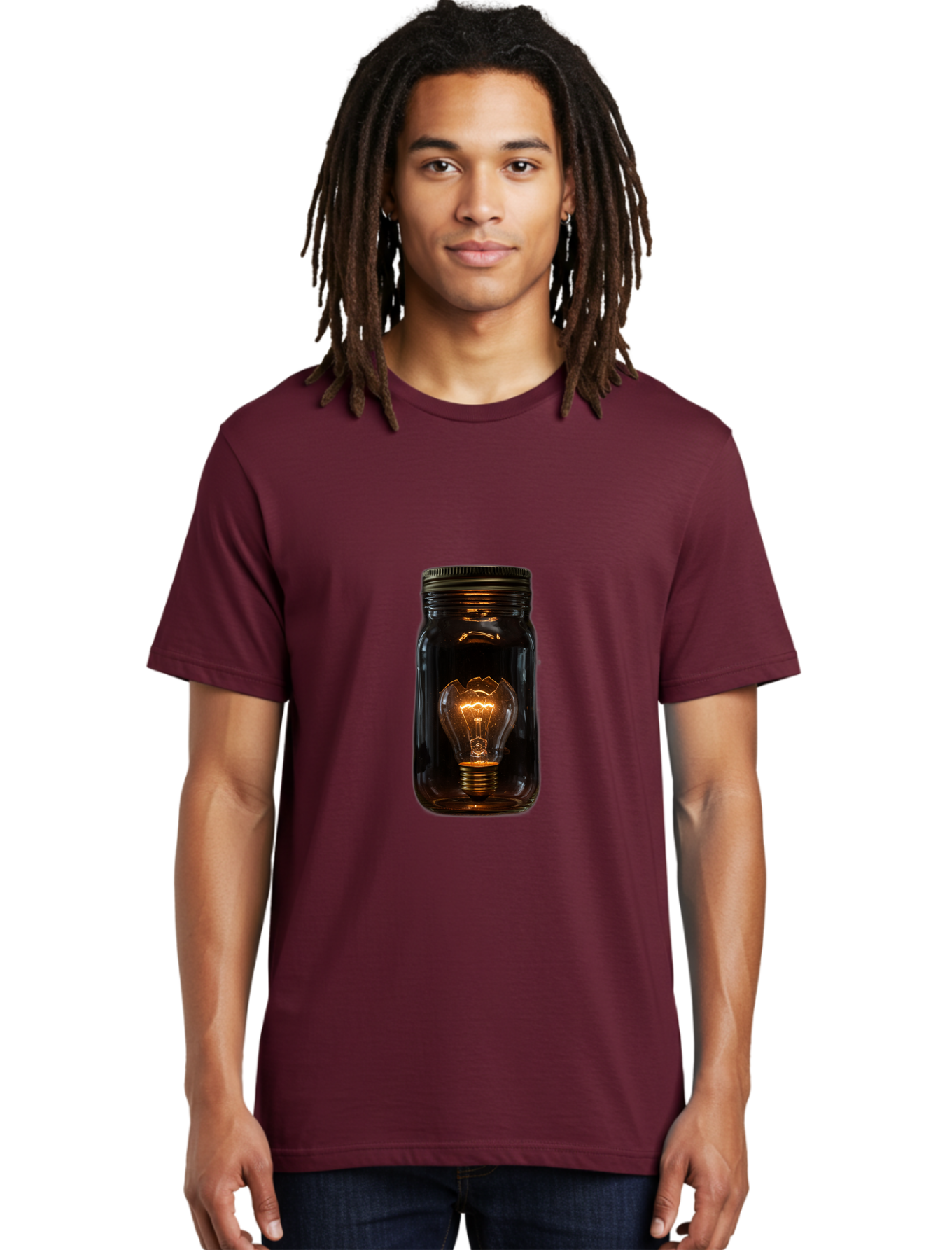 Light-Bulb-In-Mason-Jar Men'S Graphic Tee, 100% Cotton, Comfortable Casual Summer Wear, Machine Washable, Vintage Camera, Old Camera, Antique Camera, Black Camera, Classic Photography, Photography Equipment, Nostalgic Device, Film Camera, Baf887