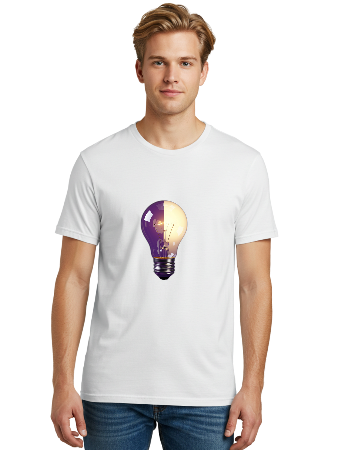 Light-Bulb-On-Off Men'S Graphic Tee, 100% Cotton, Comfortable Casual Summer Wear, Machine Washable, Vintage Camera, Old Camera, Antique Camera, Black Camera, Classic Photography, Photography Equipment, Nostalgic Device, Film Camera, Camera Art Baf888