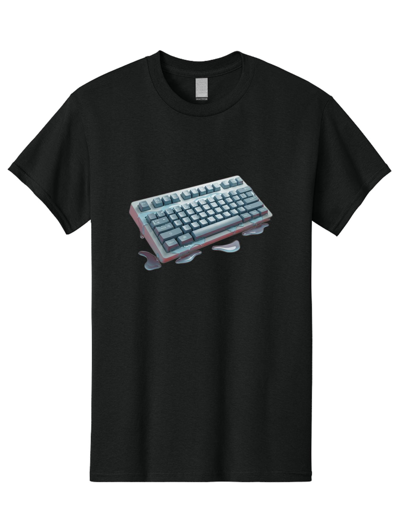 Melting-Keyboard-2 Men'S Graphic Tee, 100% Cotton, Comfortable Casual Summer Wear, Machine Washable, Vintage Camera, Old Camera, Antique Camera, Black Camera, Classic Photography, Photography Equipment, Nostalgic Device, Film Camera, Baf908