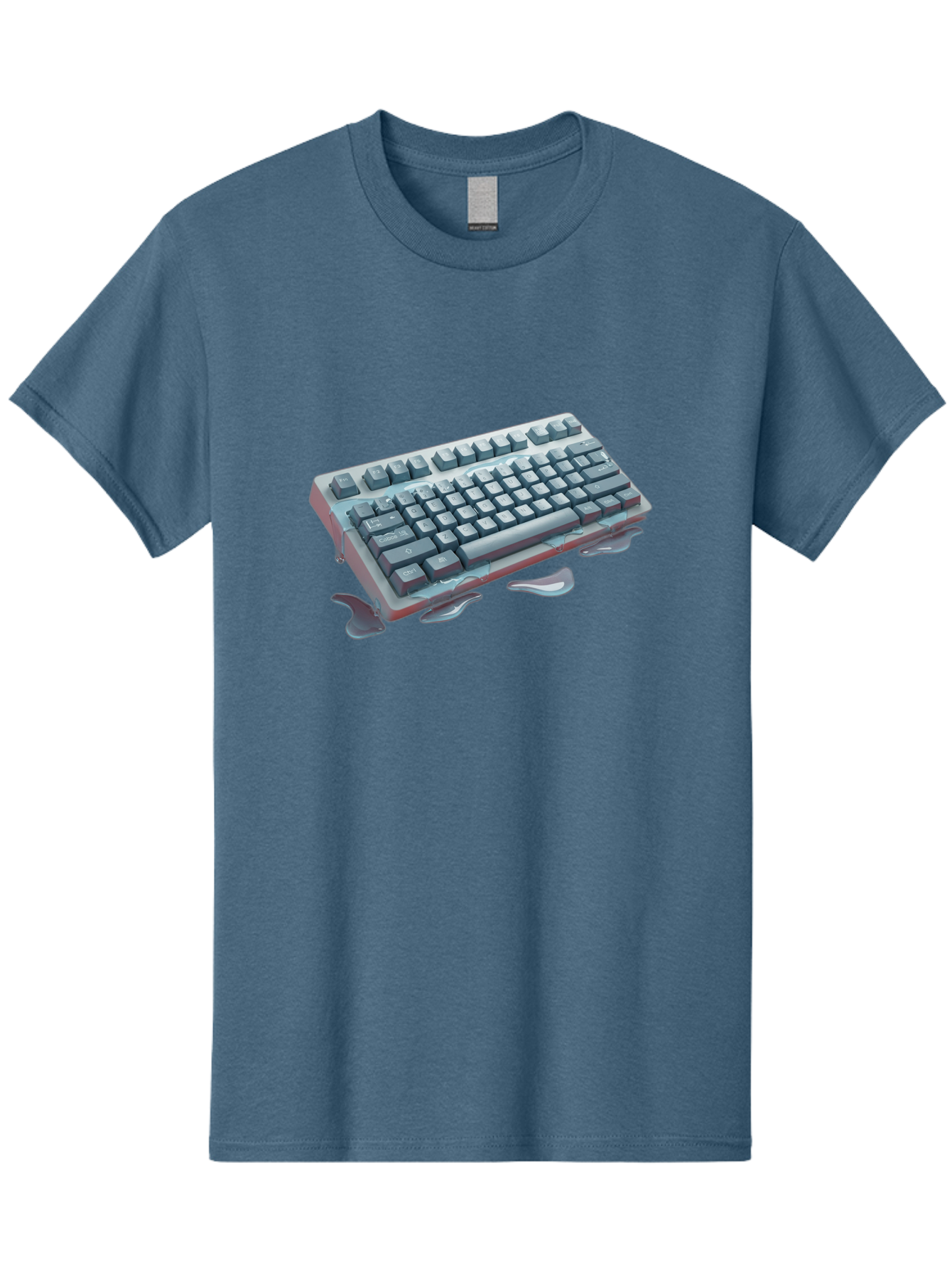 Melting-Keyboard-2 Men'S Graphic Tee, 100% Cotton, Comfortable Casual Summer Wear, Machine Washable, Vintage Camera, Old Camera, Antique Camera, Black Camera, Classic Photography, Photography Equipment, Nostalgic Device, Film Camera, Baf908