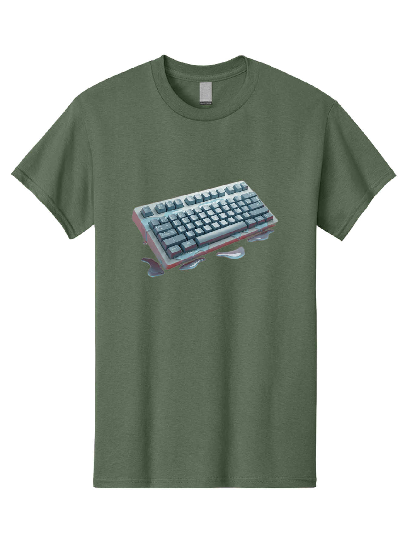 Melting-Keyboard-2 Men'S Graphic Tee, 100% Cotton, Comfortable Casual Summer Wear, Machine Washable, Vintage Camera, Old Camera, Antique Camera, Black Camera, Classic Photography, Photography Equipment, Nostalgic Device, Film Camera, Baf908