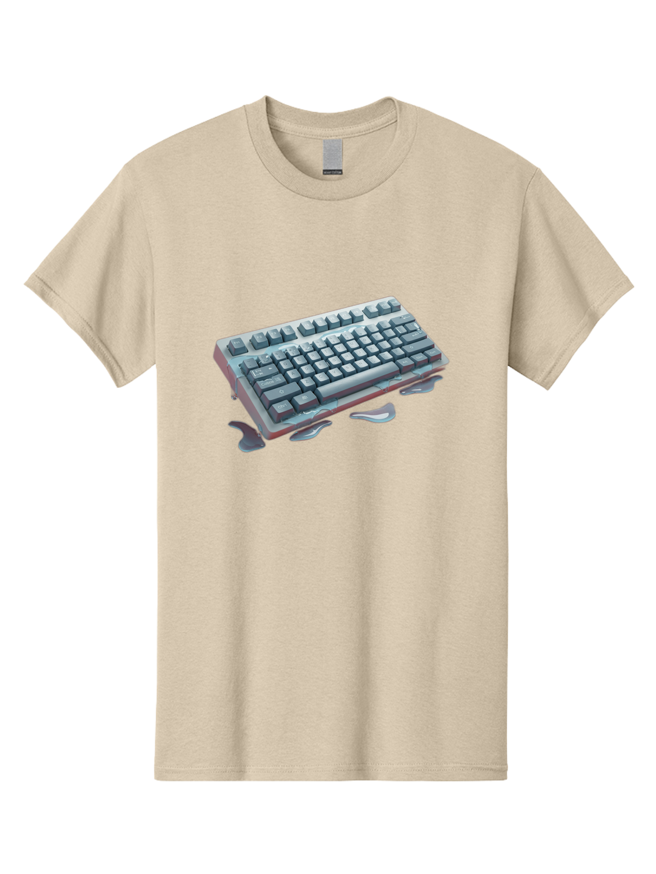 Melting-Keyboard-2 Men'S Graphic Tee, 100% Cotton, Comfortable Casual Summer Wear, Machine Washable, Vintage Camera, Old Camera, Antique Camera, Black Camera, Classic Photography, Photography Equipment, Nostalgic Device, Film Camera, Baf908