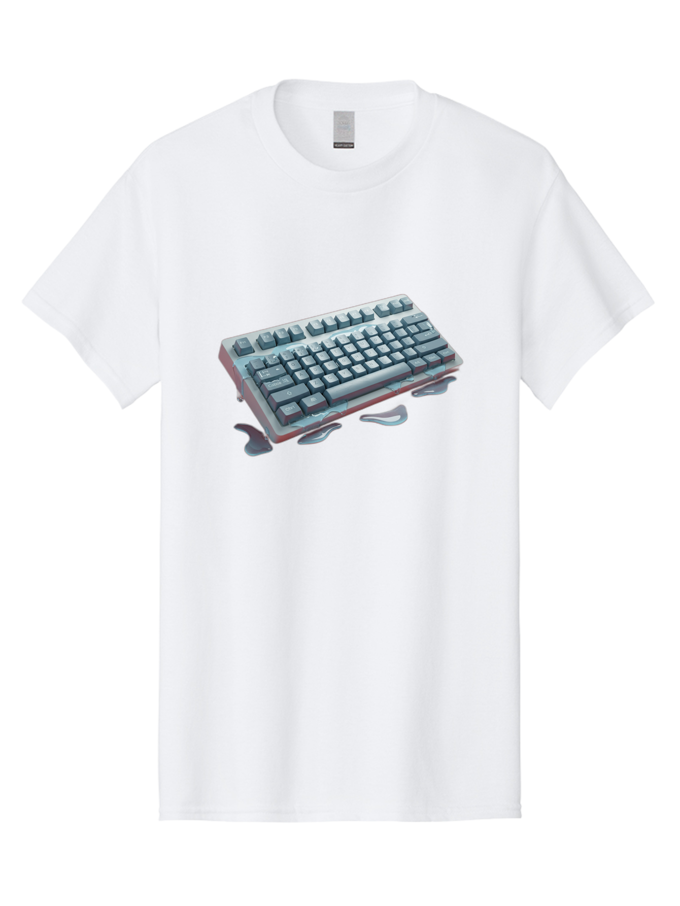 Melting-Keyboard-2 Men'S Graphic Tee, 100% Cotton, Comfortable Casual Summer Wear, Machine Washable, Vintage Camera, Old Camera, Antique Camera, Black Camera, Classic Photography, Photography Equipment, Nostalgic Device, Film Camera, Baf908